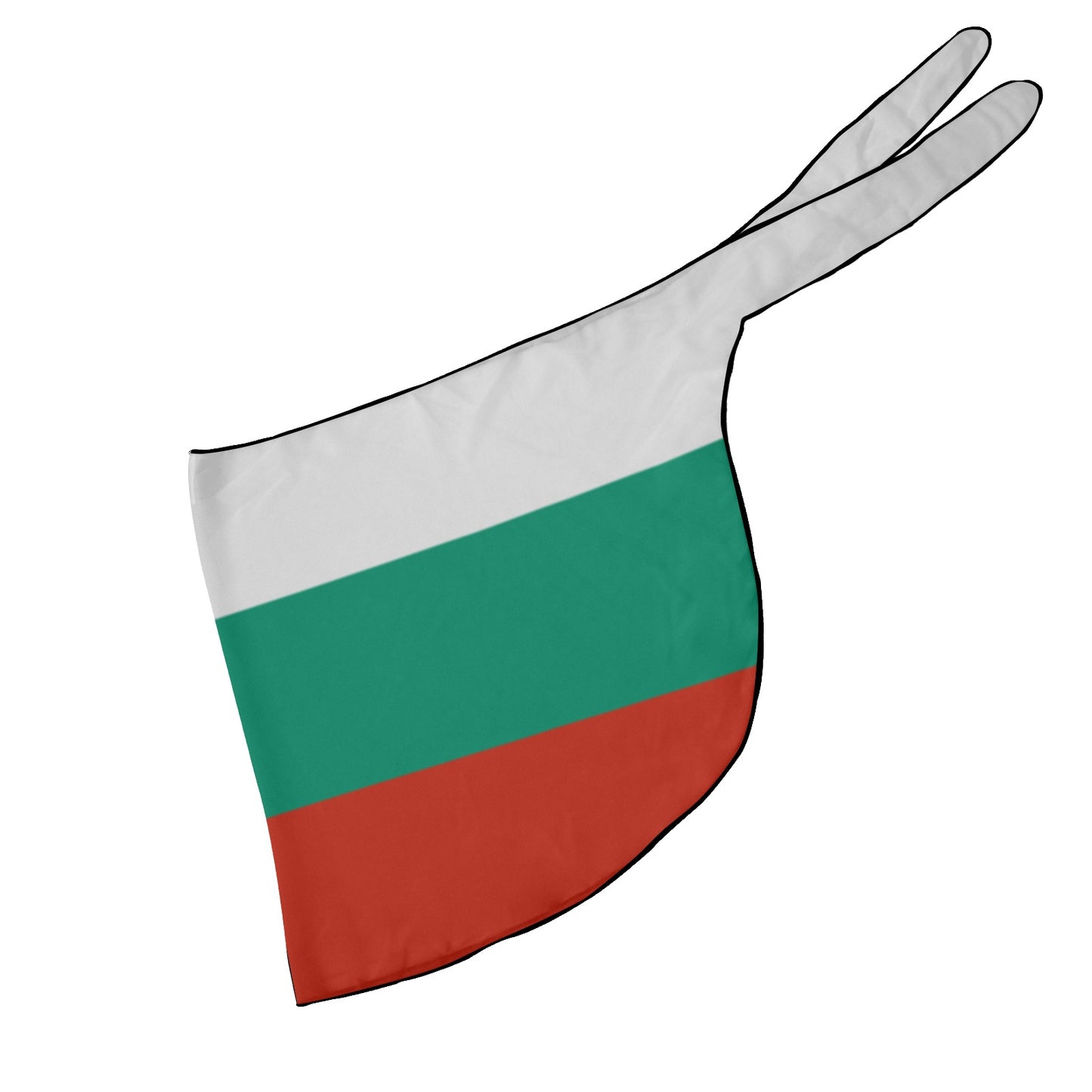 Tri-color flag cape with bunny ears from [Brand], displayed.