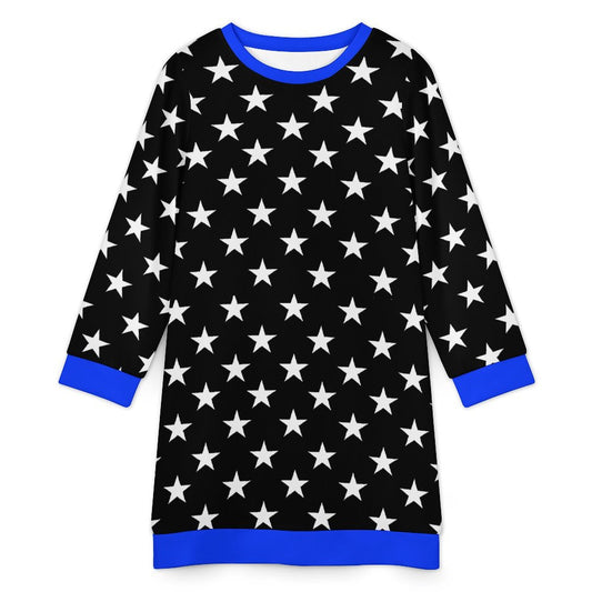 Thin Blue Line Flag Inspired Sweater Dress