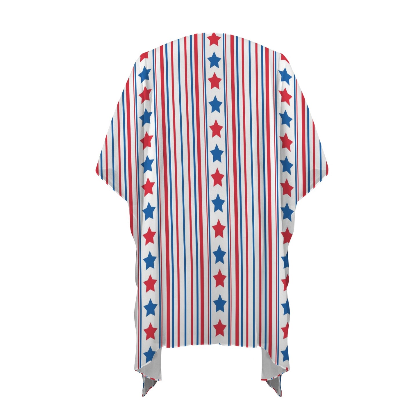 USA/American Flag Inspired Stars & Stripes Pattern Women's Long Cover Up
