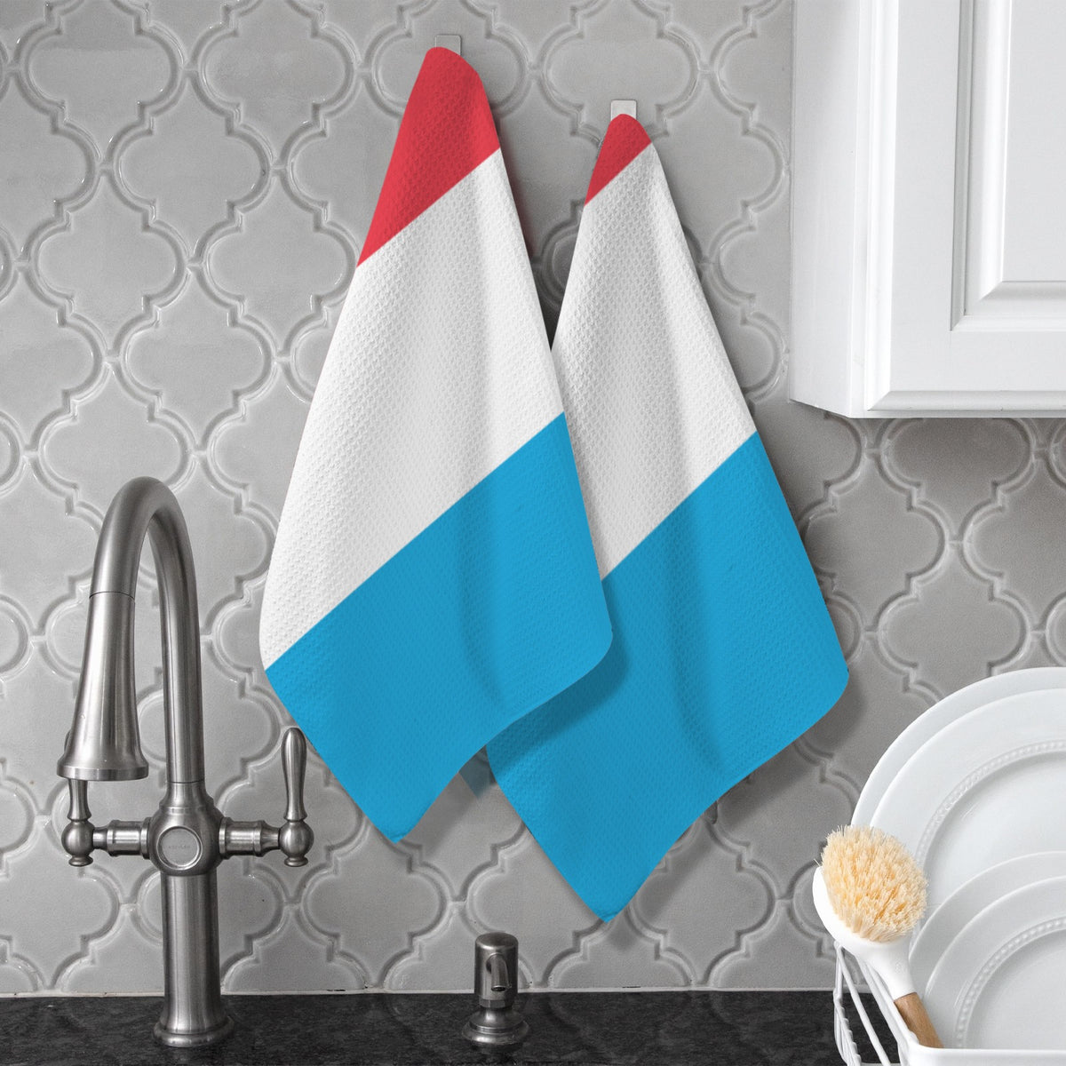 Luxembourg Flag Inspired Kitchen Towel 40X60cm (Pack of 2) | Printed In the USA
