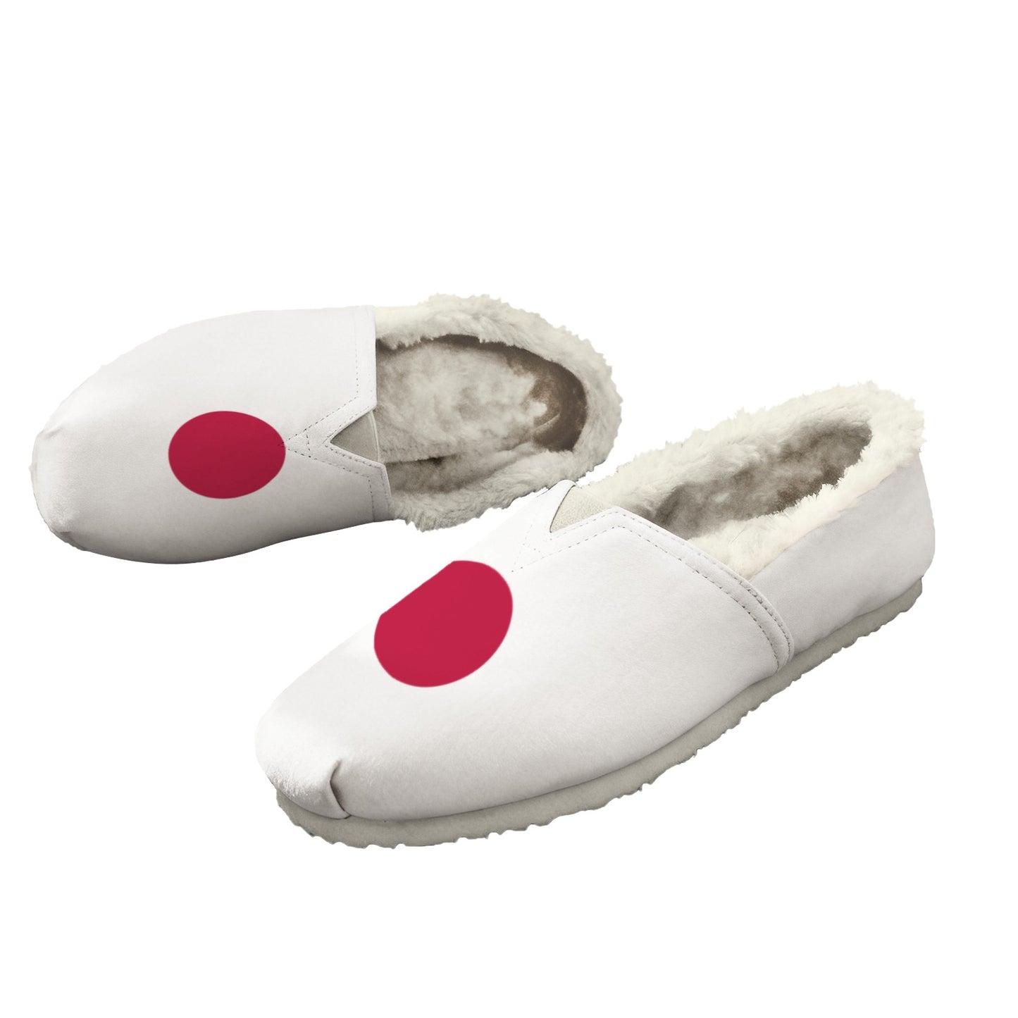 Japan Flag Inspired Women's Fleece-Lined Canvas Slip-On