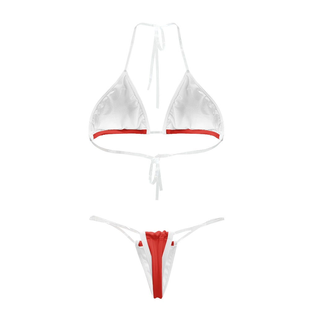 Vietnam Flag Inspired Transparent String Bikini