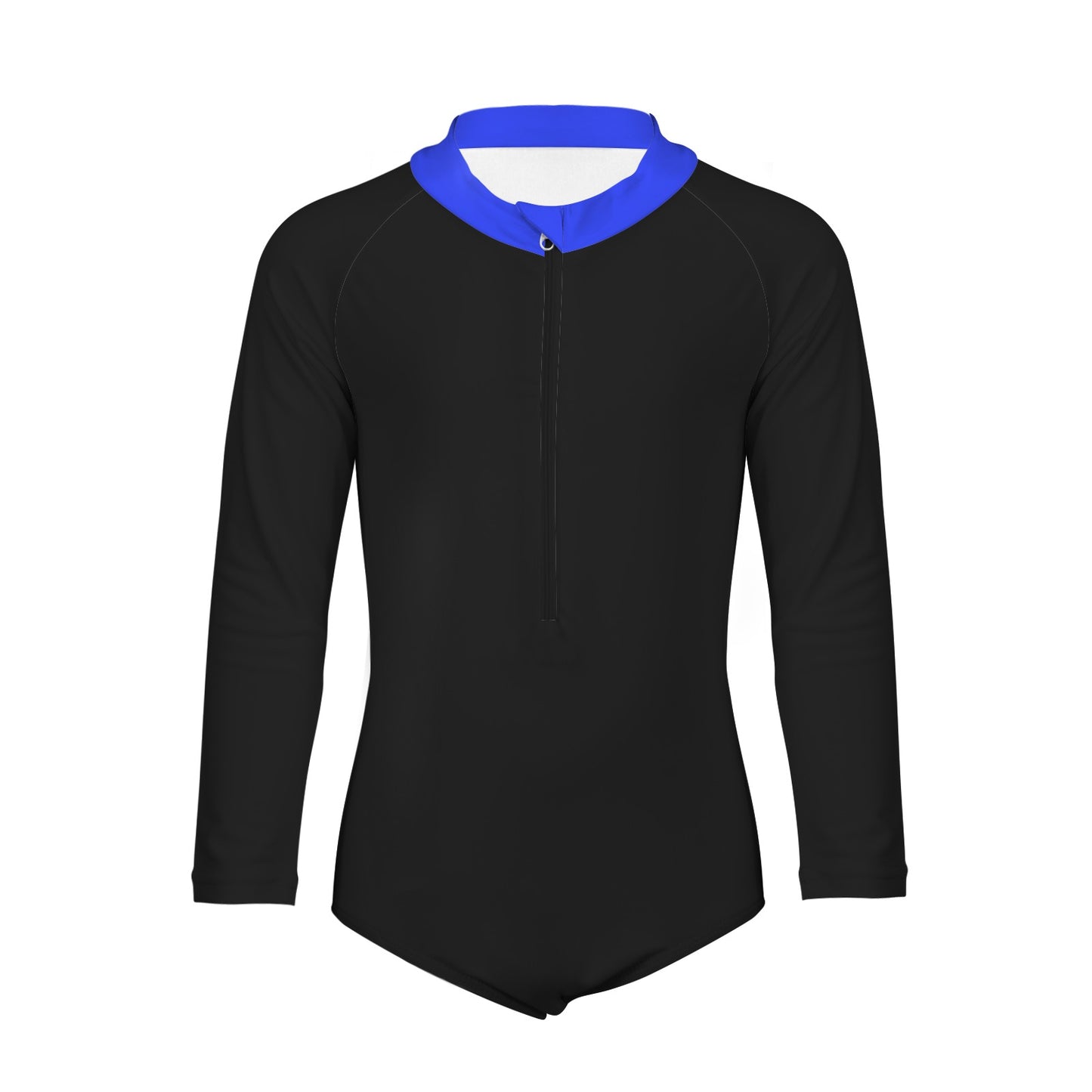 Thin Blue Line Flag Inspired Big Girls' Long Sleeve One-Piece Swimsuit