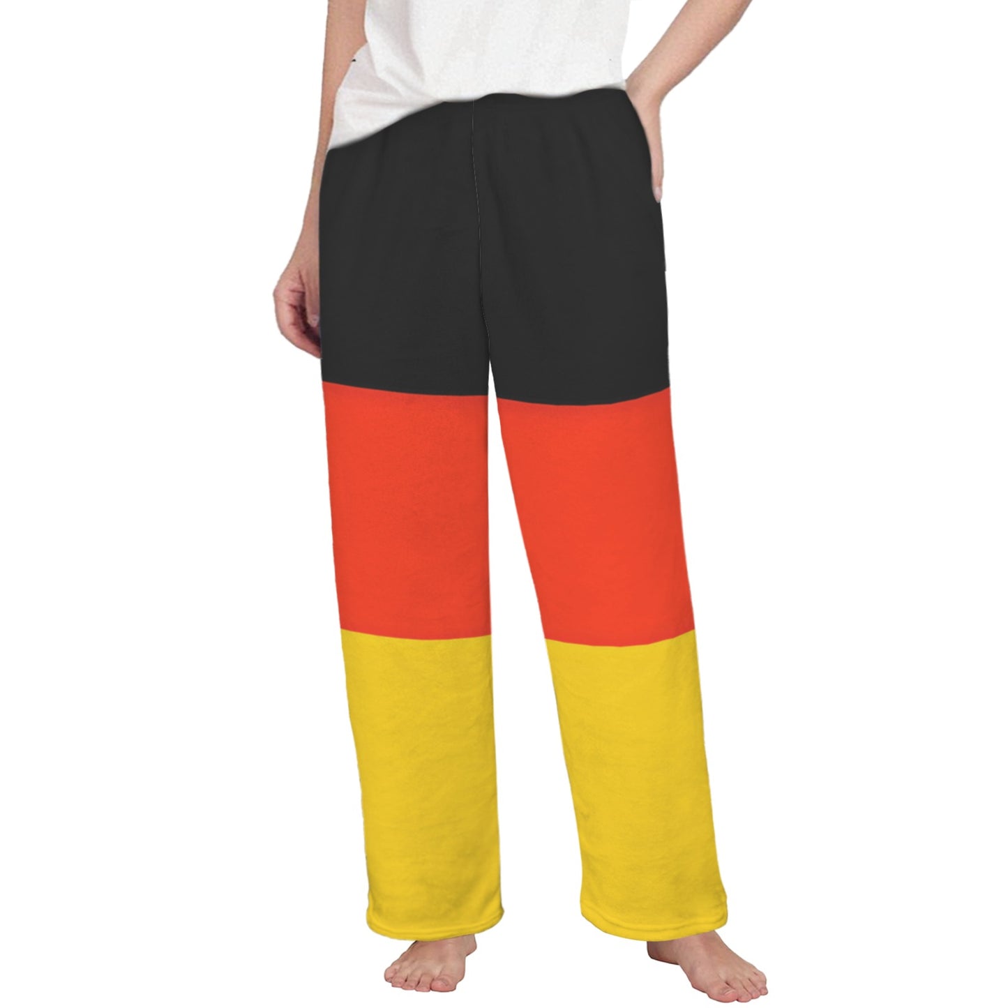 Germany Flag Inspired Women's Flannel Pajama Trousers Made in the USA