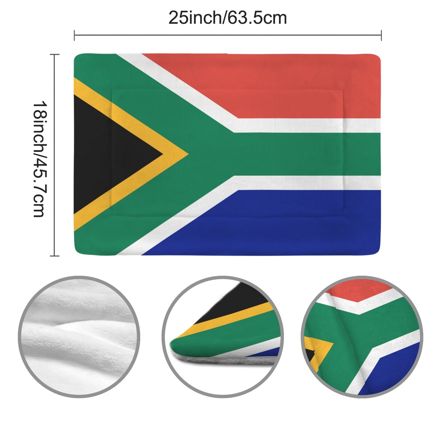 South Africa Flag Inspired Pet Mat 25x18inch (Made in the USA)