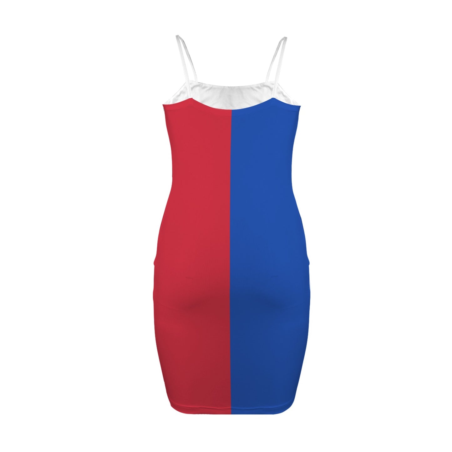 Philippines Flag Inspired Backless Spaghetti Strap Bodycon Dress