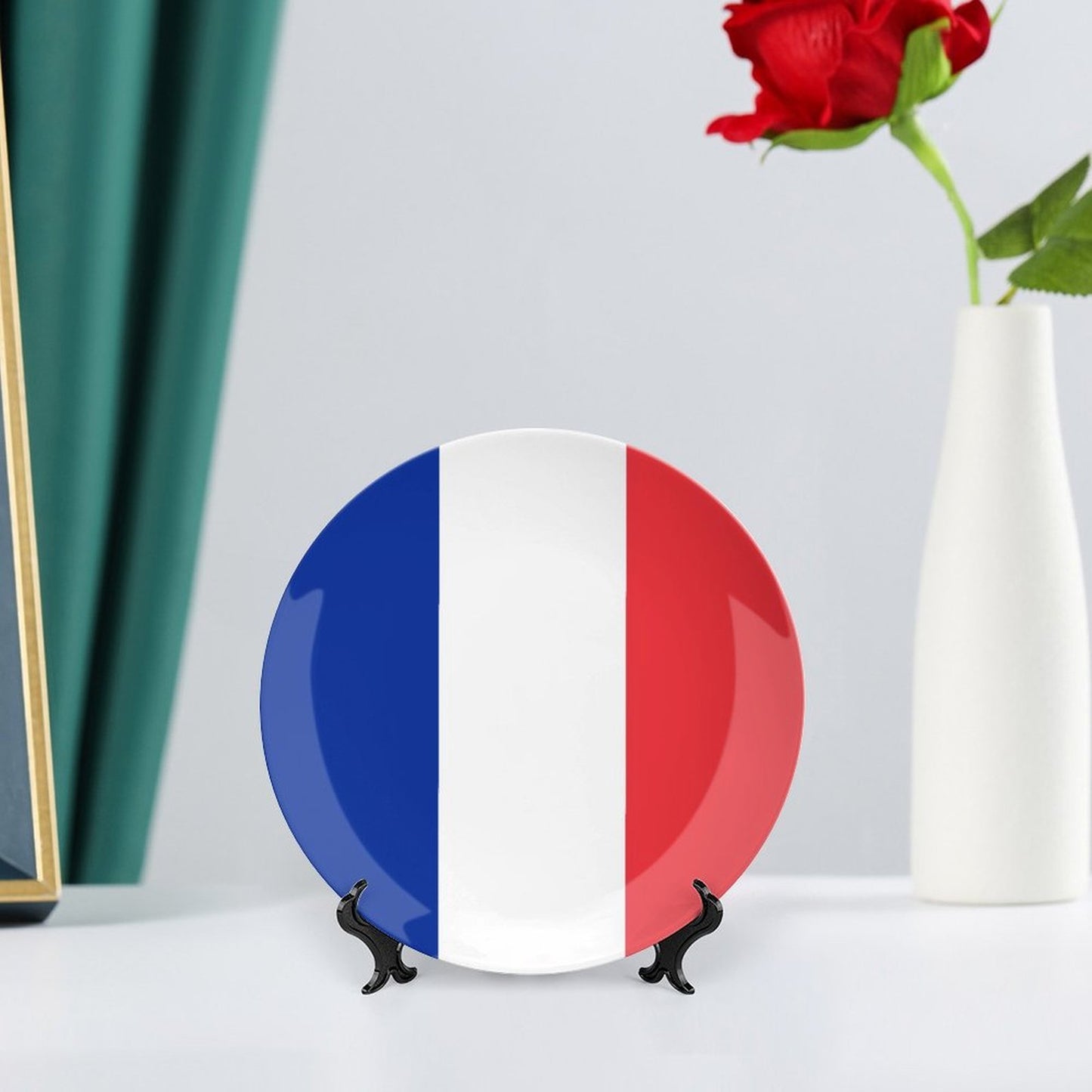 France Flag Inspired Bone China Decorative Plate