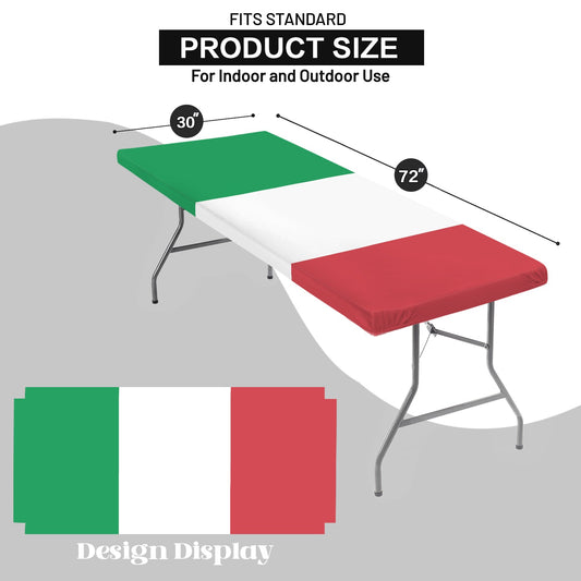 Italy Flag Inspired Custom Elastic Fitted Tablecloth 72x30 inch (Made in the USA)
