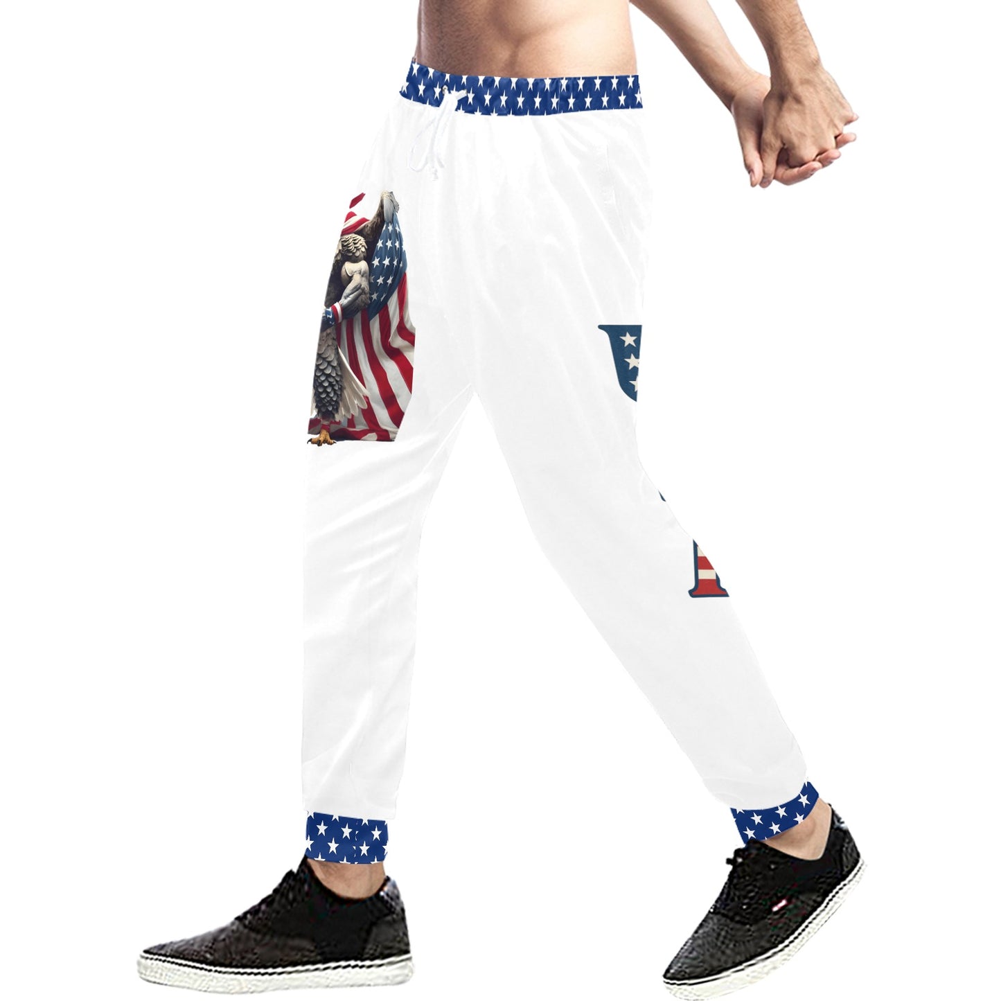 USA/American Flag Inspired Eagle with Cape All Over Print Unisex Sweatpants