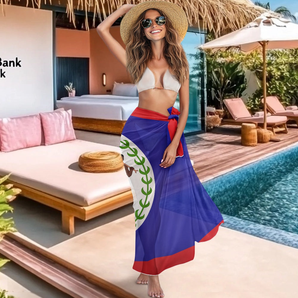 Belize Flag Inspired Bikini Cover-Up