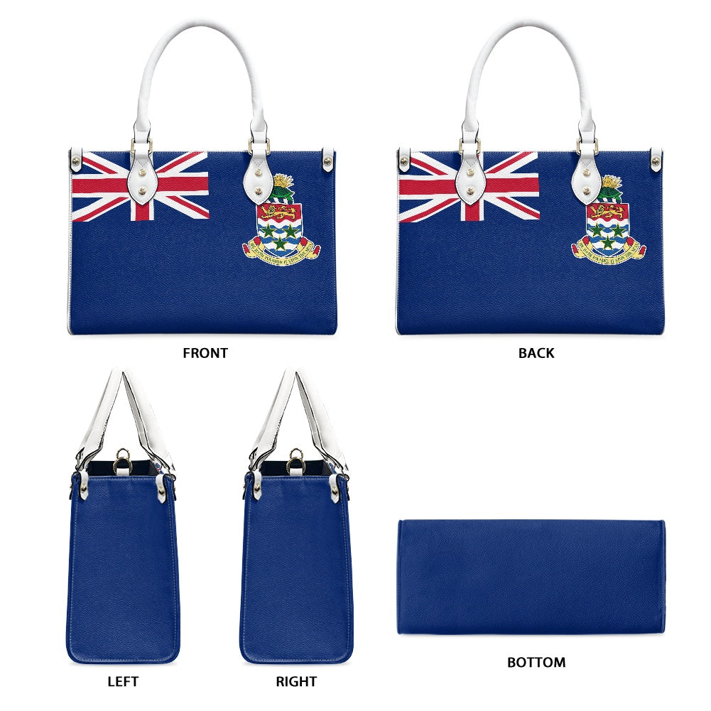 Blue handbag with Cayman Islands flag design, Luv My Flag.