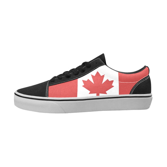 Canada Flag Inspired Women's Lace-Up Canvas Shoes