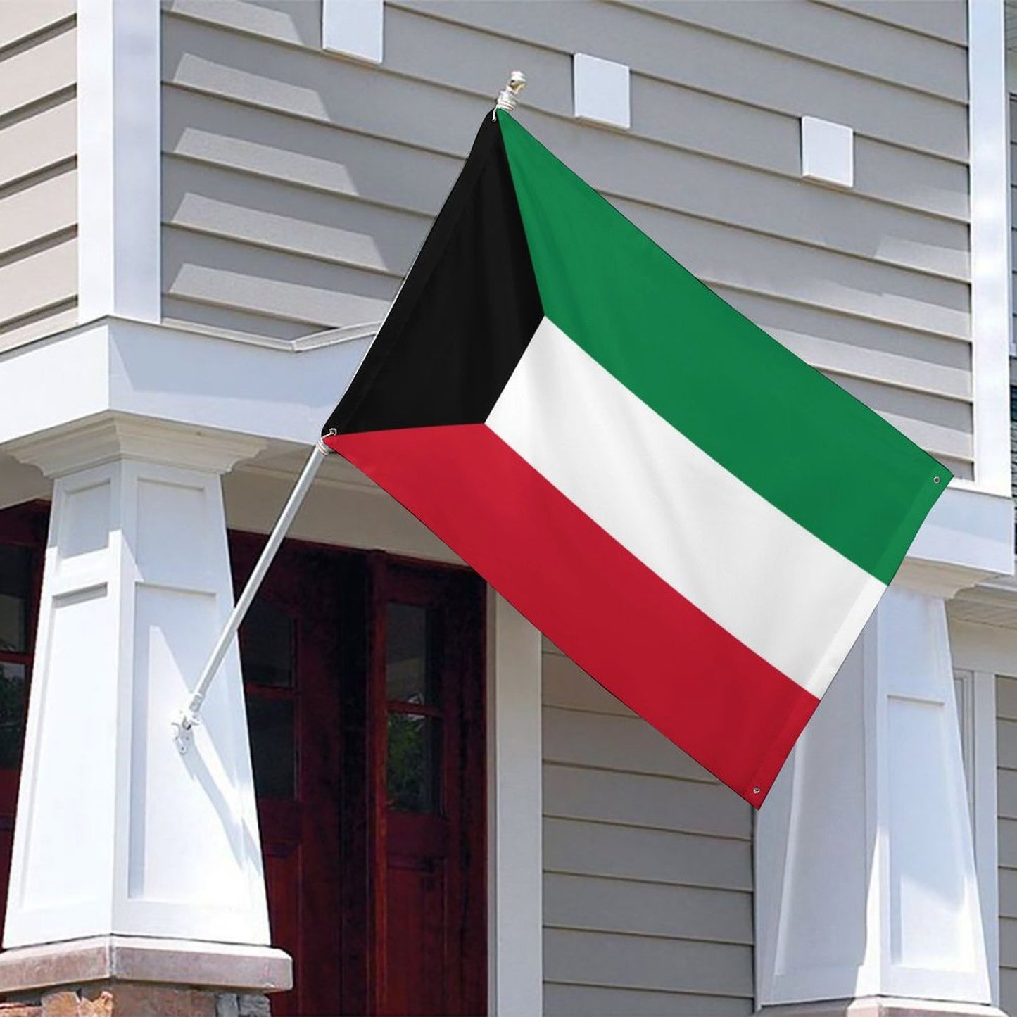 Kuwait Flag Inspired Wall Mount Flag with Four Grommets (35x59 in)