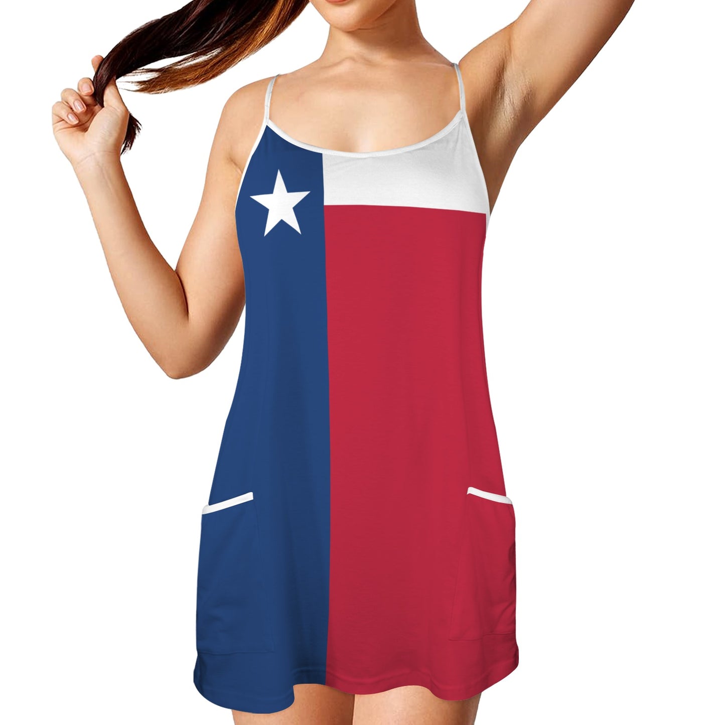 Texas Flag Inspired Women's Double-Layered Camisole Dress