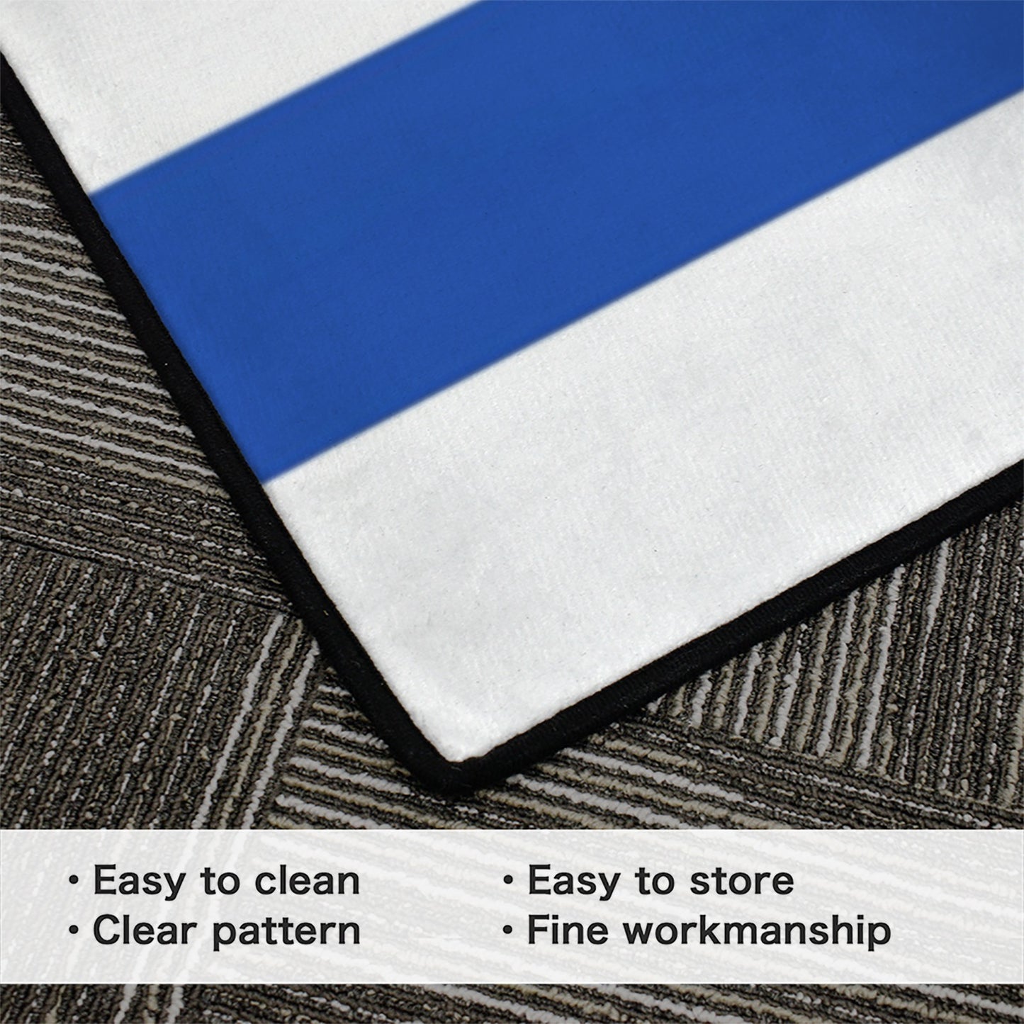 Uruguay Flag Inspired 84x60 Inch Area Rug with Black Binding (Made in the USA)