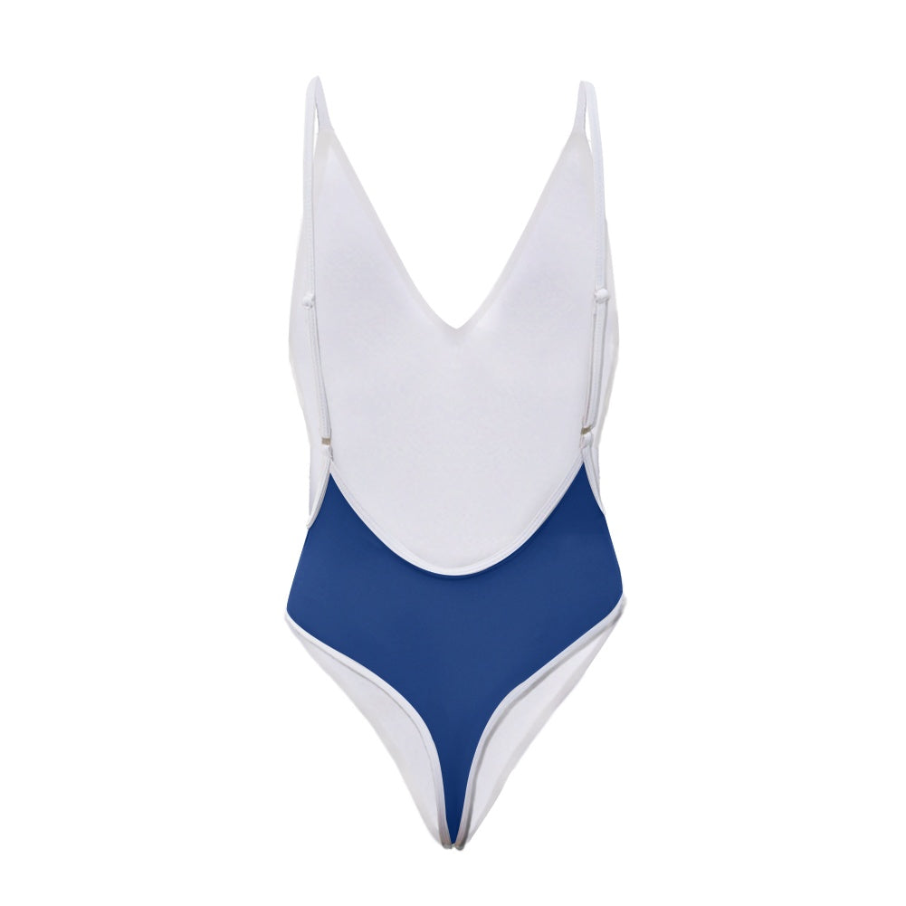 New York Flag Inspired One-Piece Thong Swimsuit