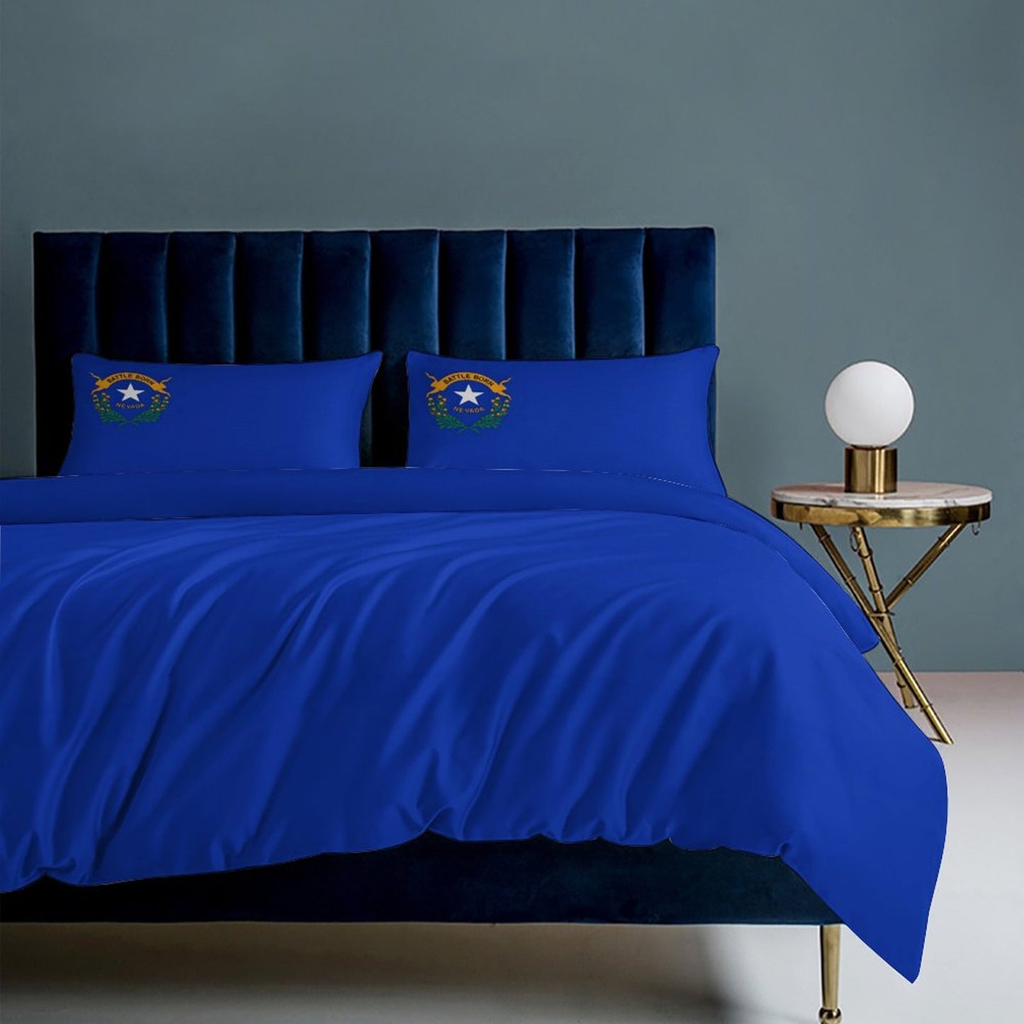 Nevada Flag Inspired 3-Piece Bedding Set (1 Duvet Cover + 2 Pillow Shams) – 102"×90"