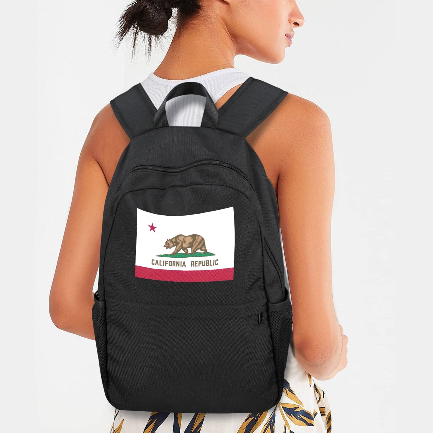 California Flag Inspired Casual Backpack Printed in the USA