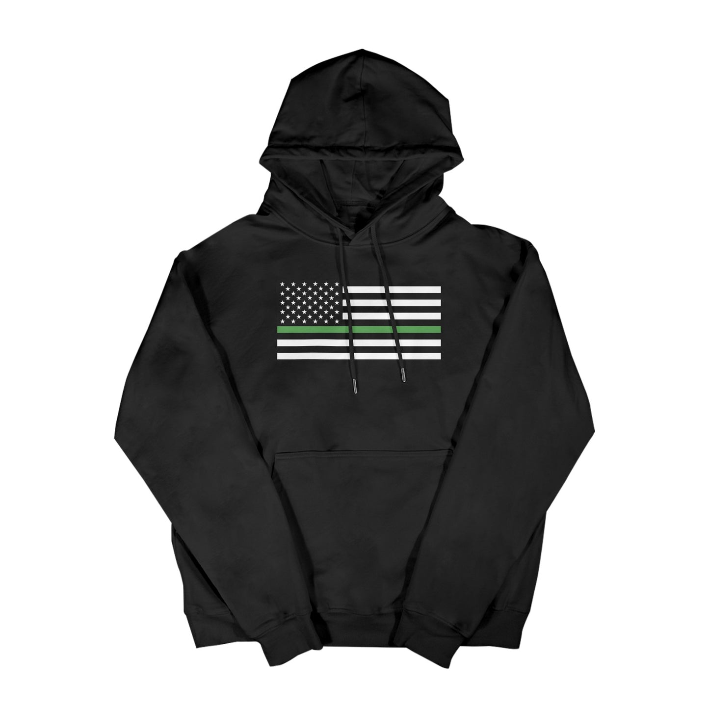 Thin Green Line Flag Inspired Men's Hoodie (Made in the USA)