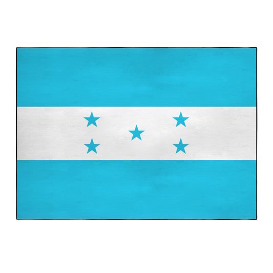 Honduras Flag Inspired 84x60 Inch Area Rug with Black Binding (Made in the USA)