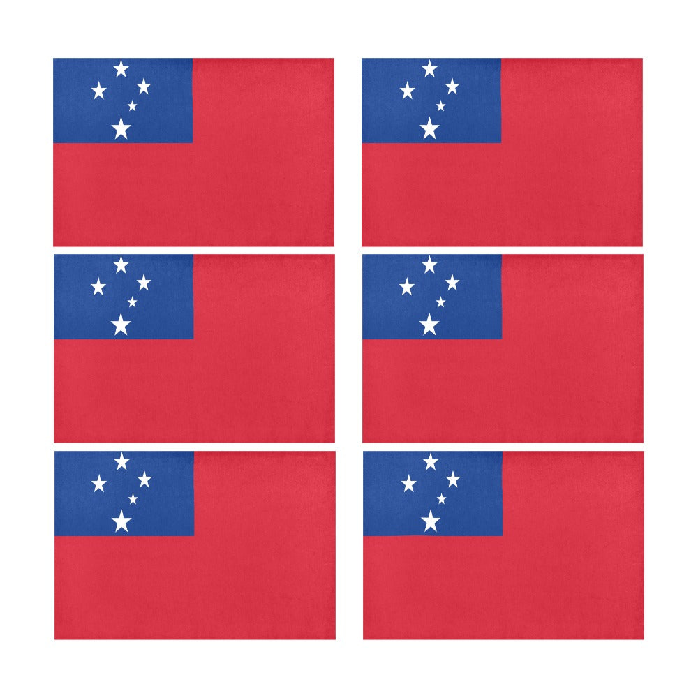 Samoa Flag Placemats 12" x 18" (Set of 6)