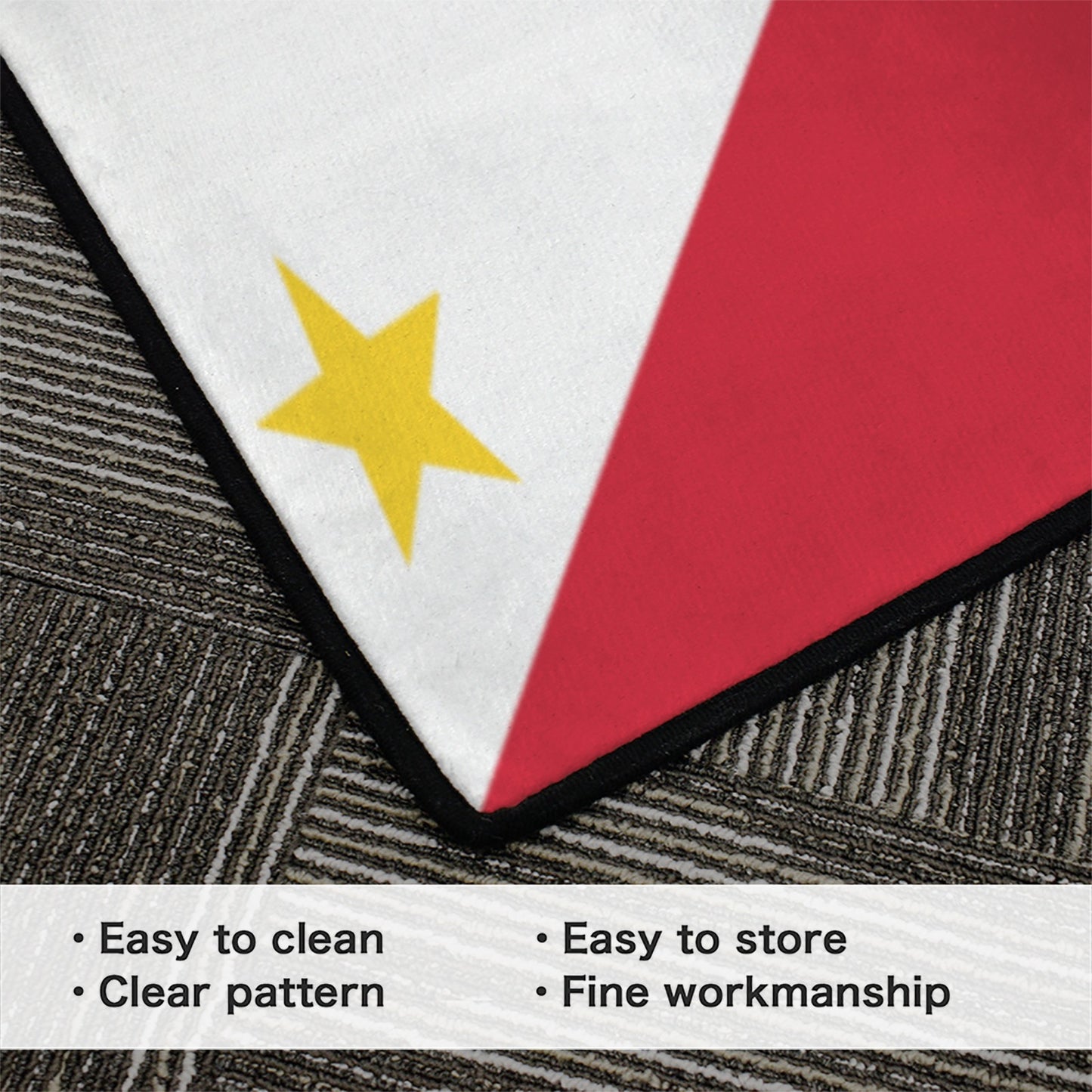 Philippines Flag Inspired 84x60 Inch Area Rug with Black Binding (Made in the USA)