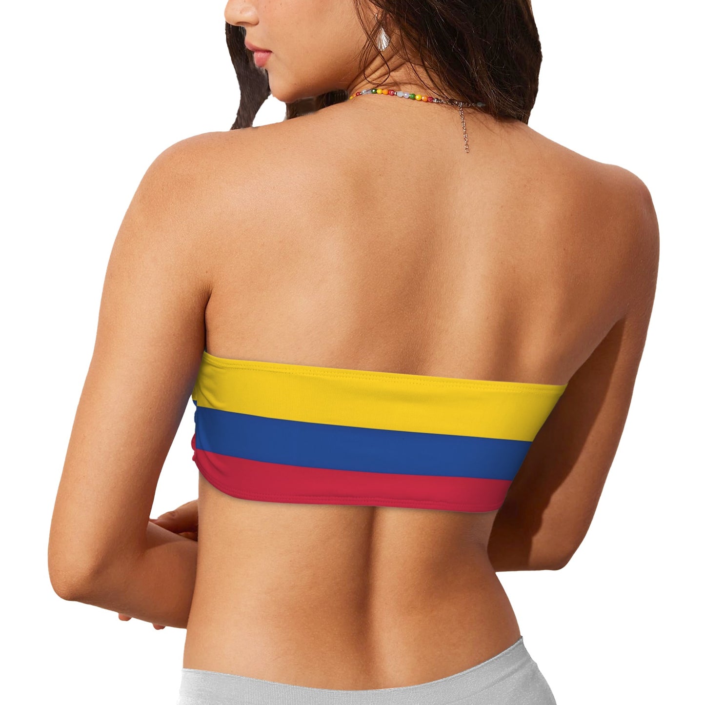 Colombia Flag Inspired Bandeau Tube Bikini Top