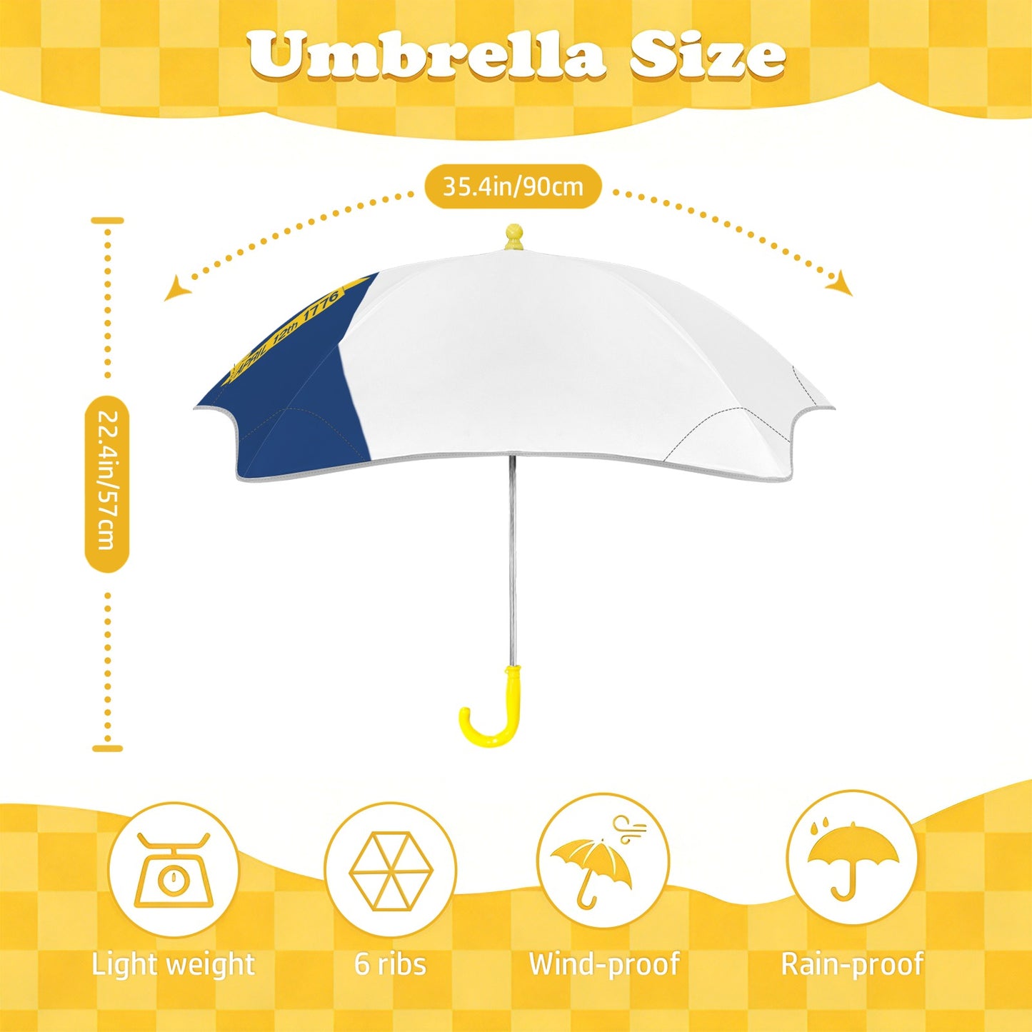 North Carolina Flag Inspired Kids Safe Round Corner Umbrella