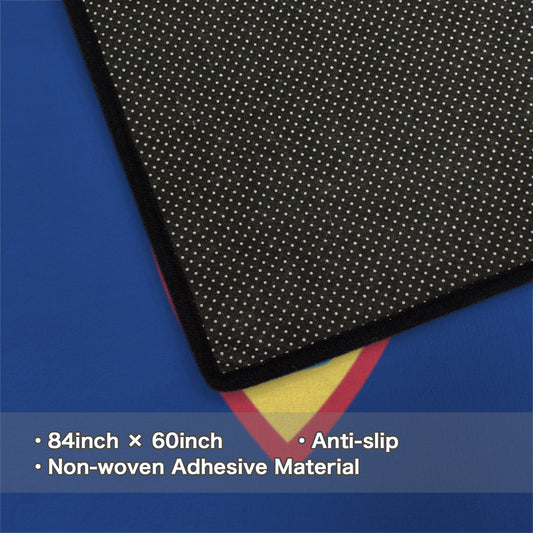 Guam Flag Inspired 84x60 Inch Area Rug with Black Binding (Made in the USA)