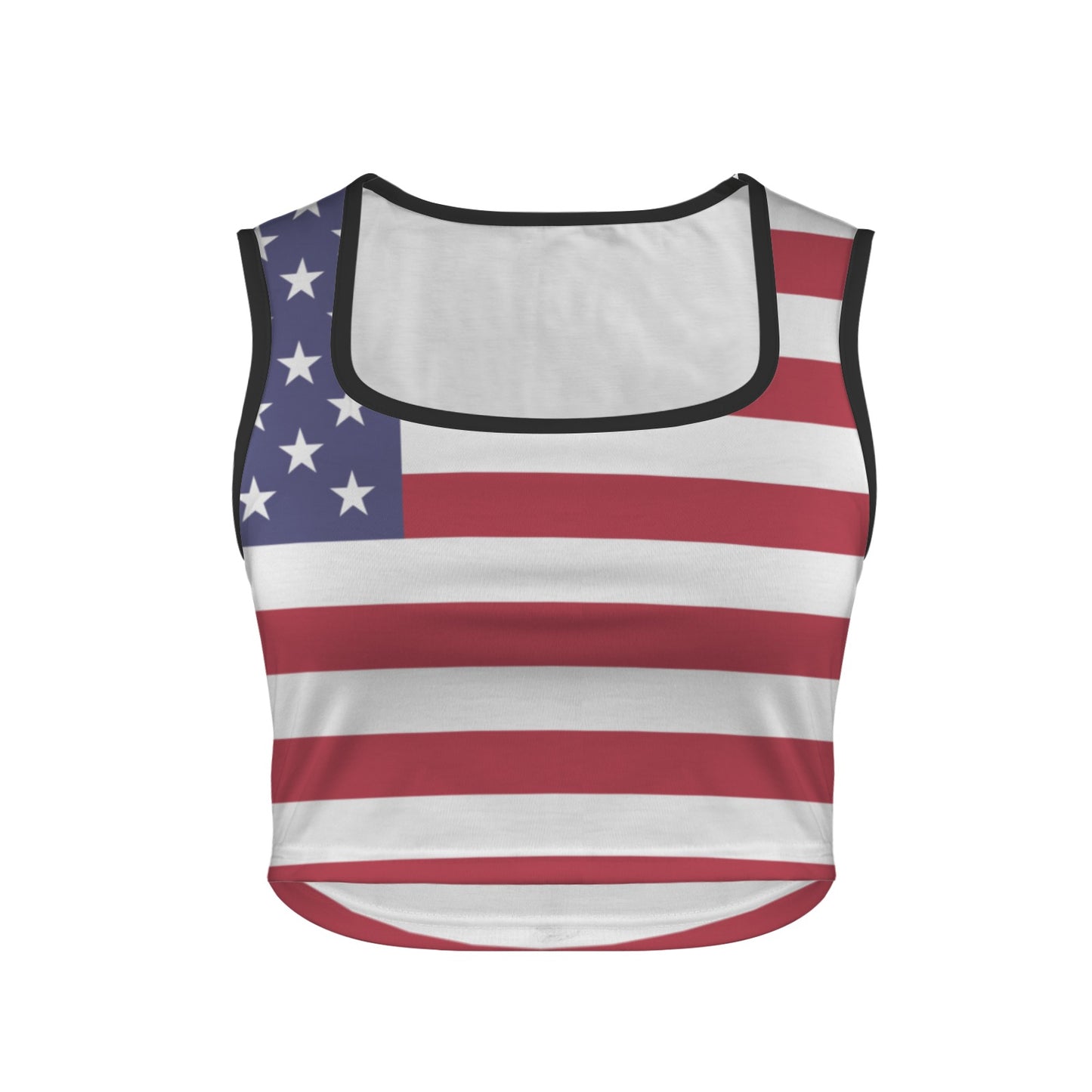 USA/American Flag Inspired Square Neck Crop Tank Tops