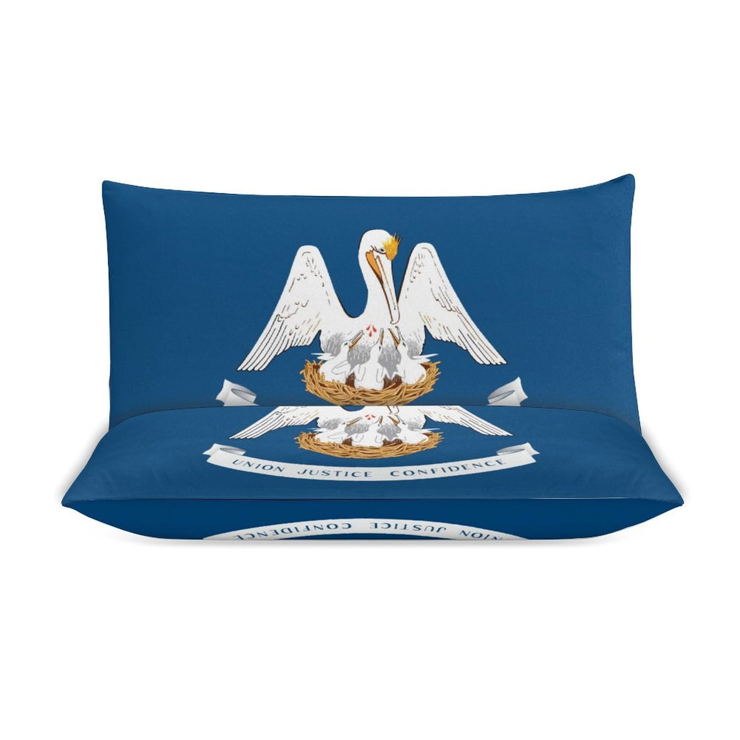 Louisiana Flag Inspired 3-Piece Bedding Set (1 Duvet Cover + 2 Pillow Shams) – 102"×90"