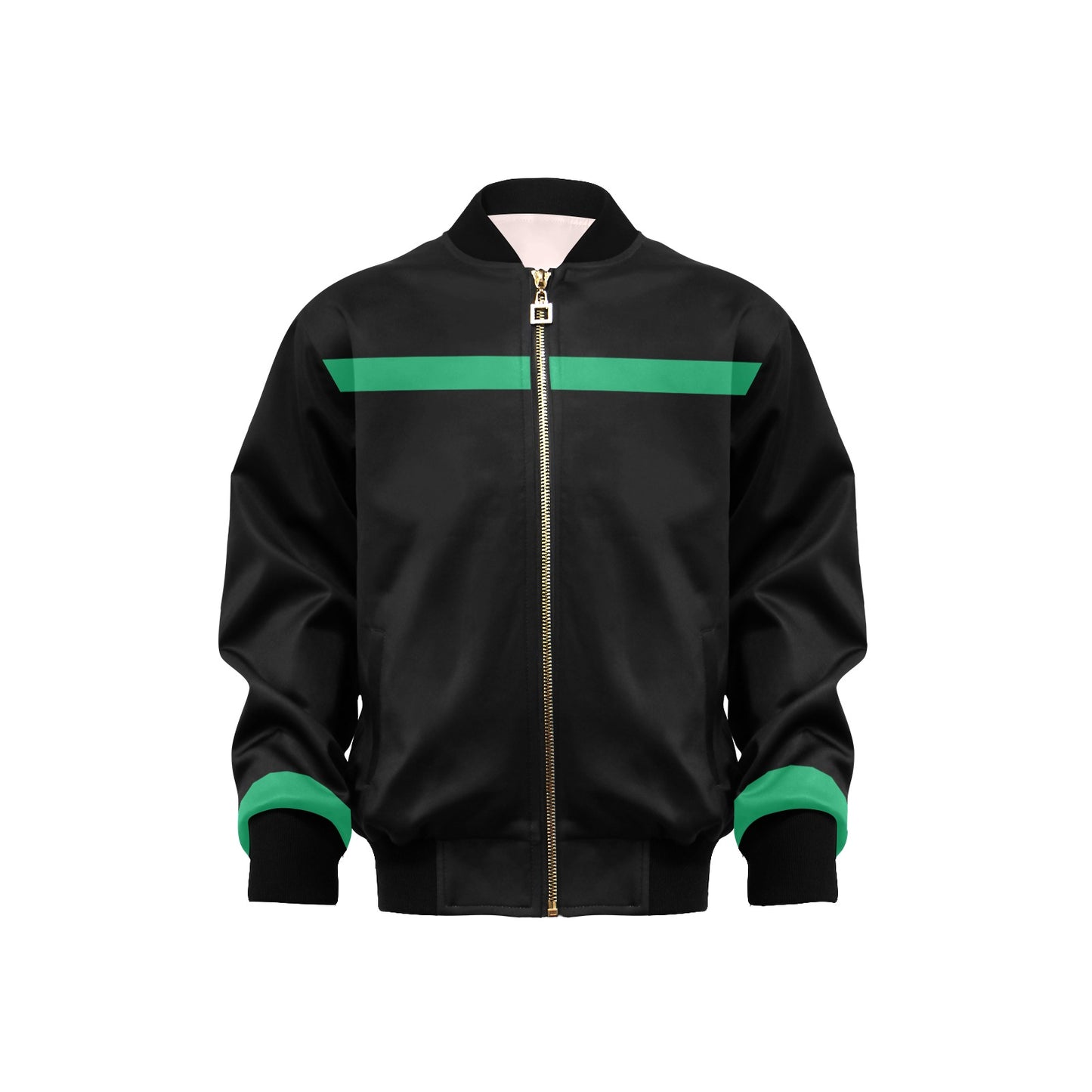 Thin Green Line Flag Inspired Kids' Bomber Jacket with Pockets