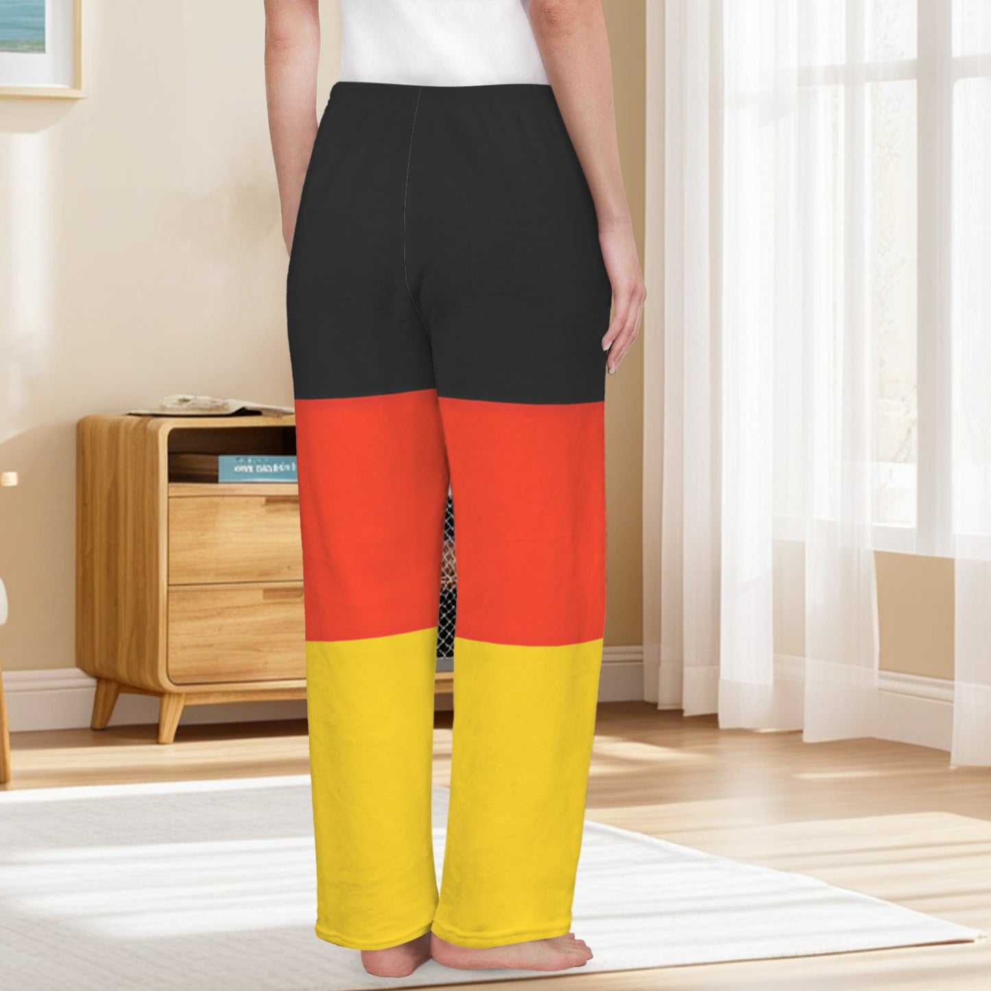 Germany Flag Inspired Women's Flannel Pajama Trousers Made in the USA