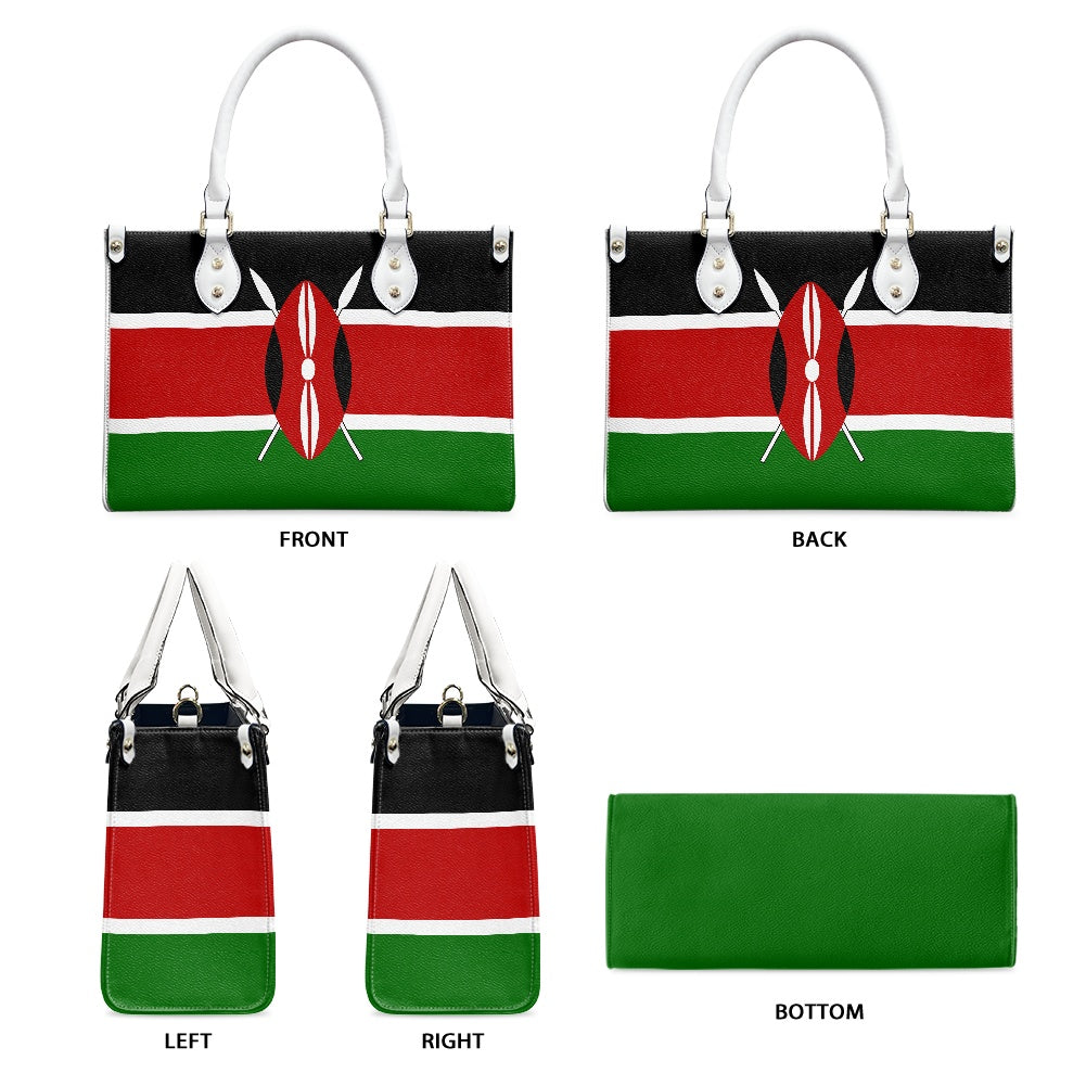 Kenya Flag Bag With Swag – PU Leather Shoulder Purse That Pops - Luv My Flag