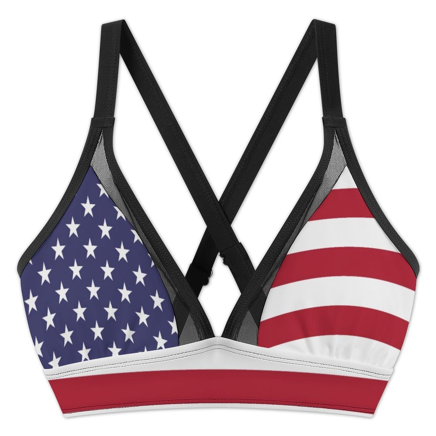 USA/American Flag Inspired Women's Mesh Drawstring Skirt and Swimsuit Set
