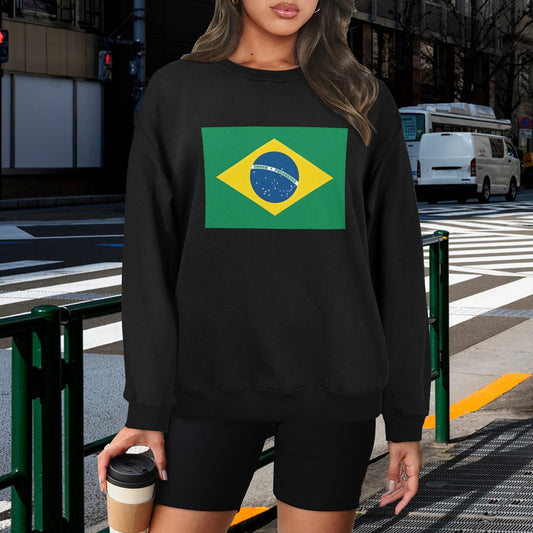Brazil Flag Unisex Fleece Sweatshirt (Made in the USA)