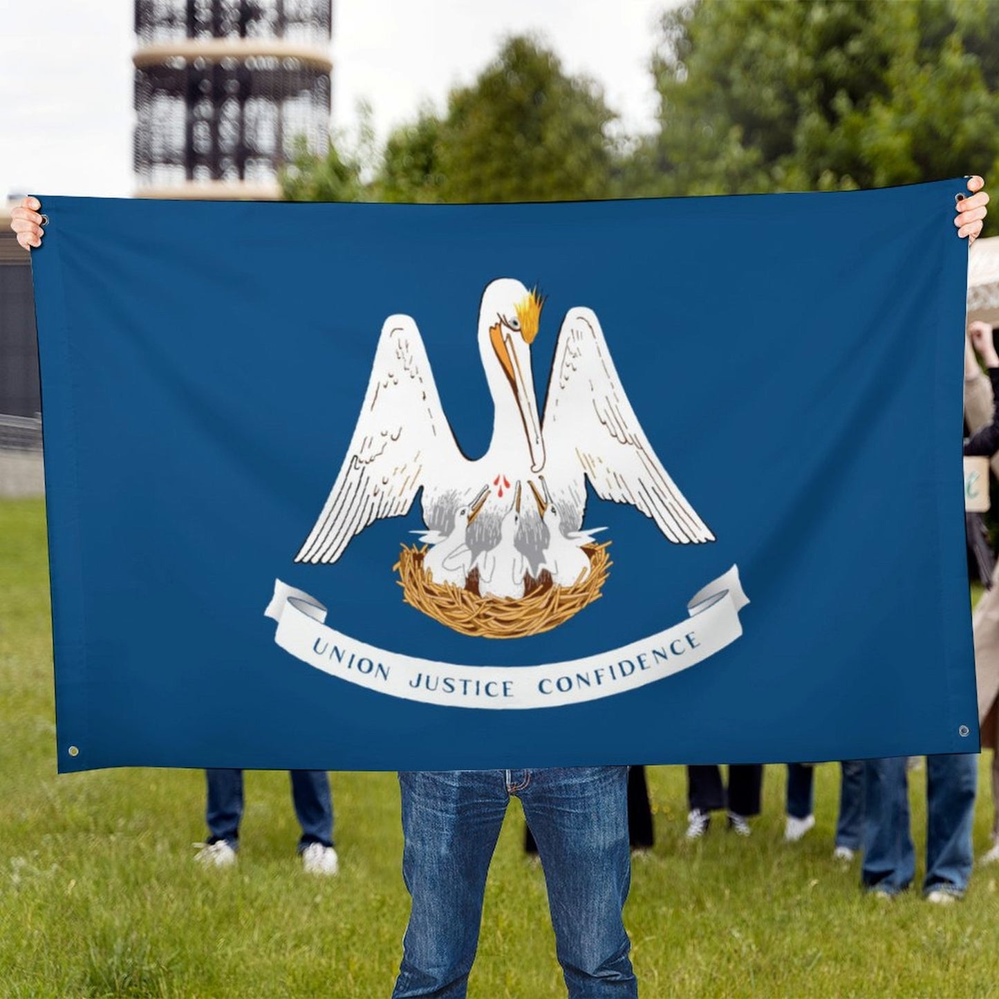 Louisiana Flag Inspired Wall Mount Flag with Four Grommets (35x59 in)