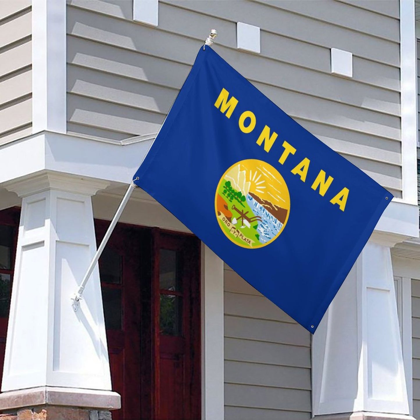 Montana  Flag Inspired Wall Mount Flag with Four Grommets (35x59 in)