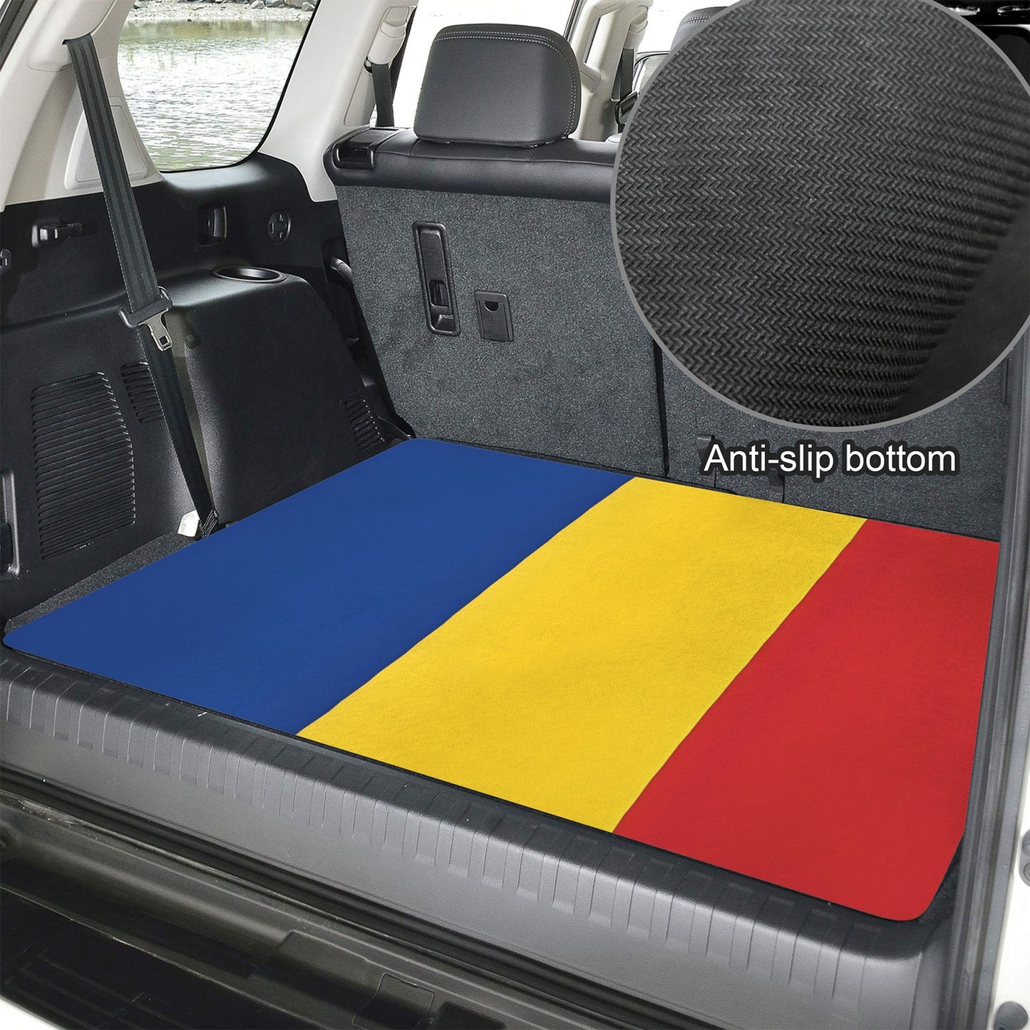 Romania Flag Inspired Car Trunk Mat 100 × 75 cm / 39.4 × 30 in Printed in the USA