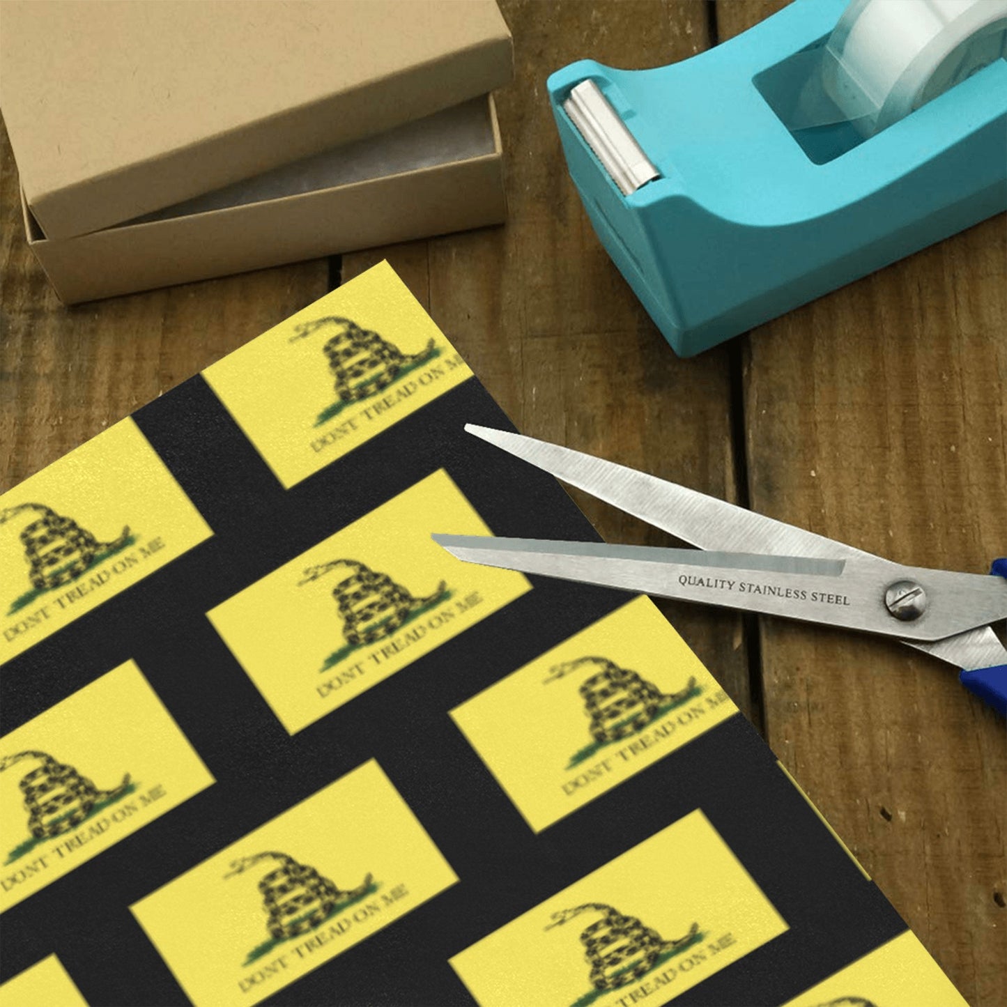Gadsden Flag Inspired Custom Gift Wrapping Paper 58"x 22.5" (4 Rolls)
