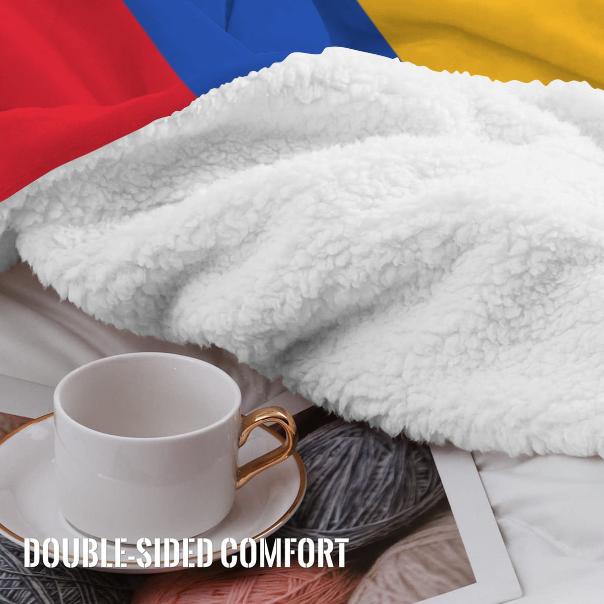 Armenia Flag Inspired Sherpa Fleece Blanket 90" x 108" | Ships from USA