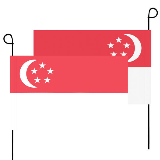 Luv My Flag Singapore flags with crescent, stars, poles.