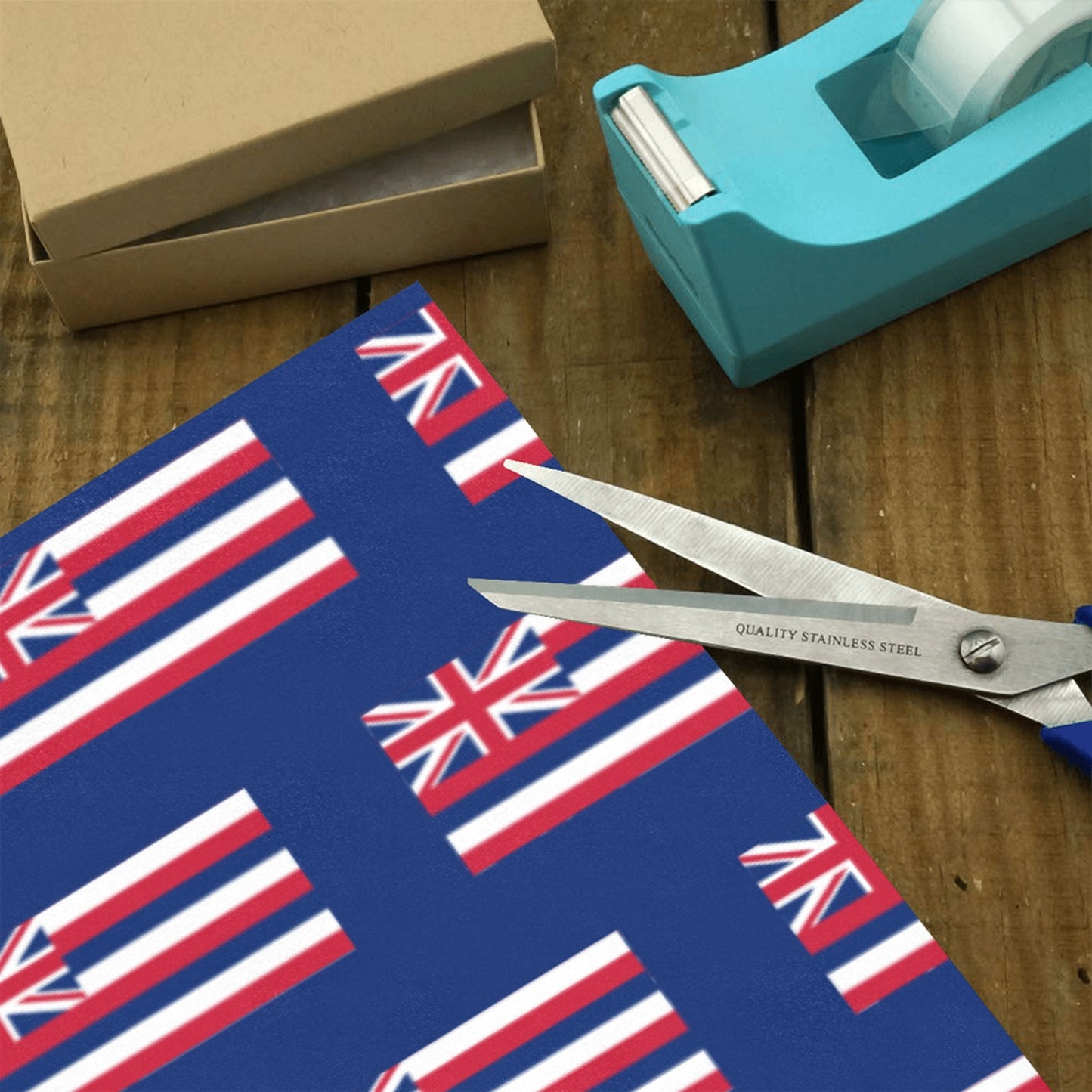 Hawaii Flag Inspired Custom Gift Wrapping Paper 58"x 22.5" (4 Rolls)