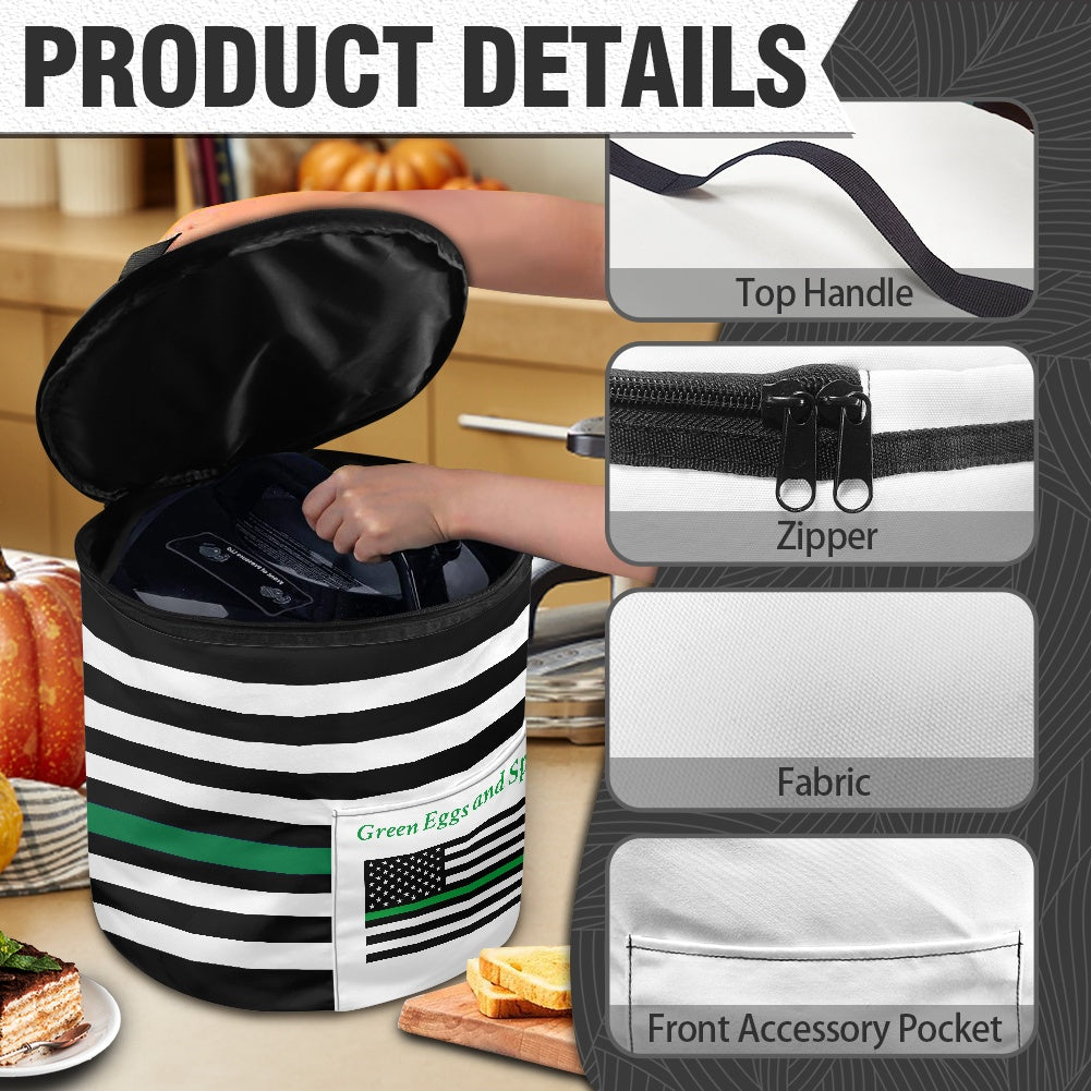 Thin Green Line Flag Inspired "Green Eggs and Spam" Electric Pressure Cooker Insulation Bag