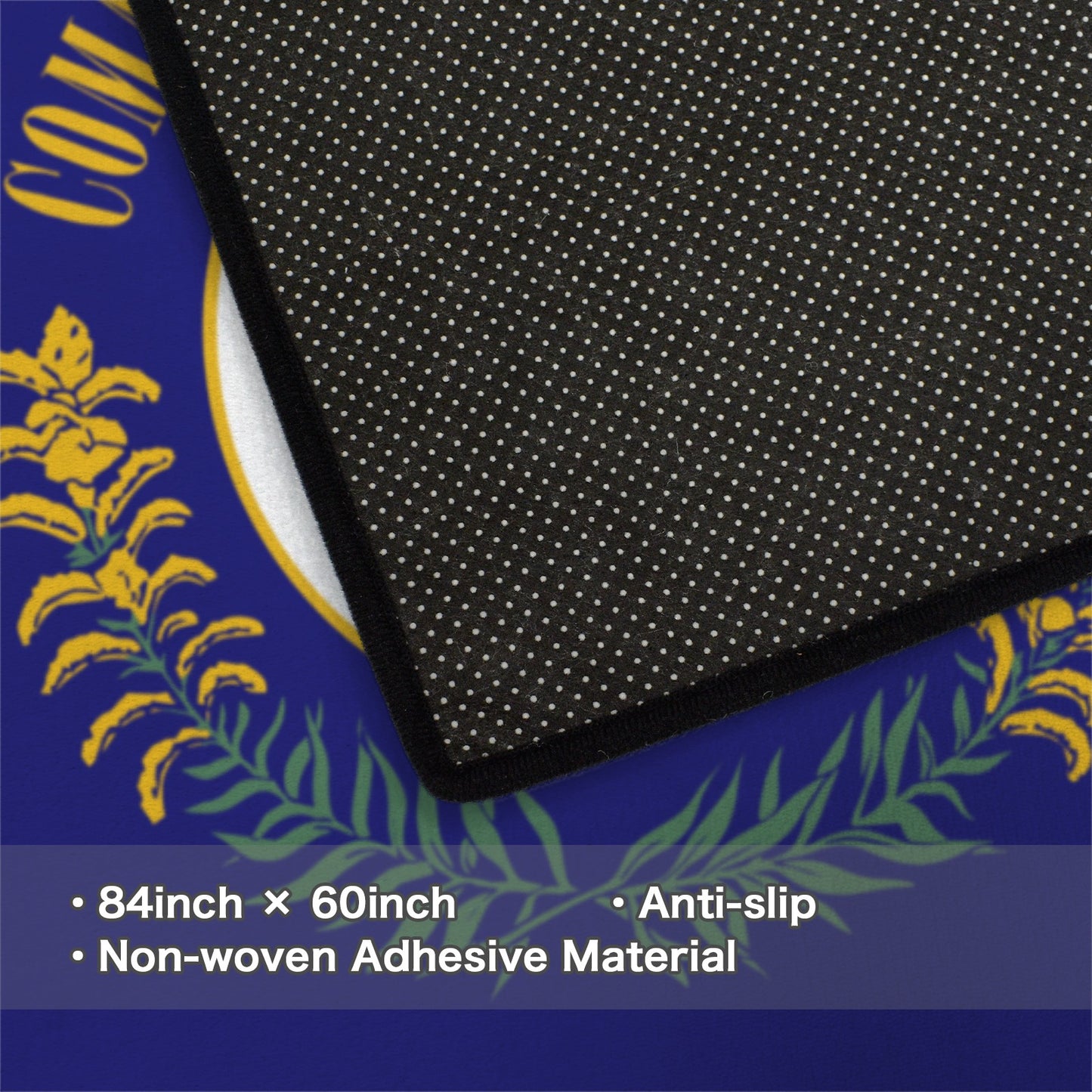 Kentucky Flag Inspired 84x60 Inch Area Rug with Black Binding (Made in the USA)