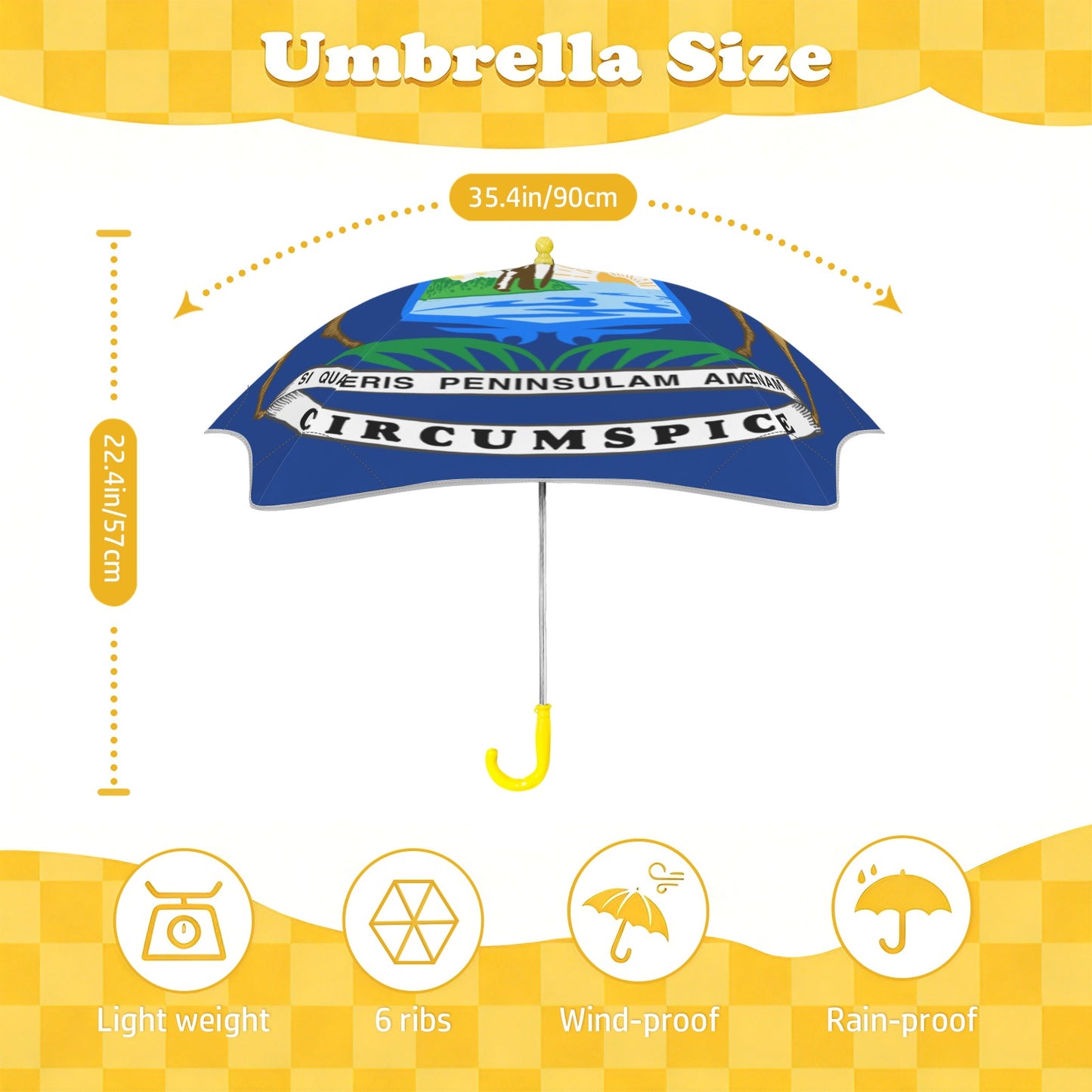 Michigan Flag Inspired Kids Safe Round Corner Umbrella
