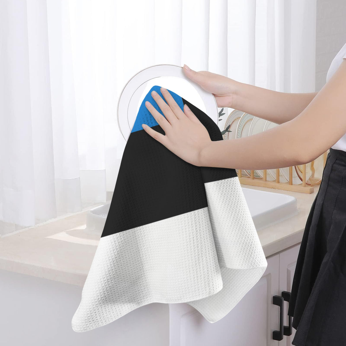 Estonia Flag Inspired Kitchen Towel 40X60cm (Pack of 2) | Printed In the USA