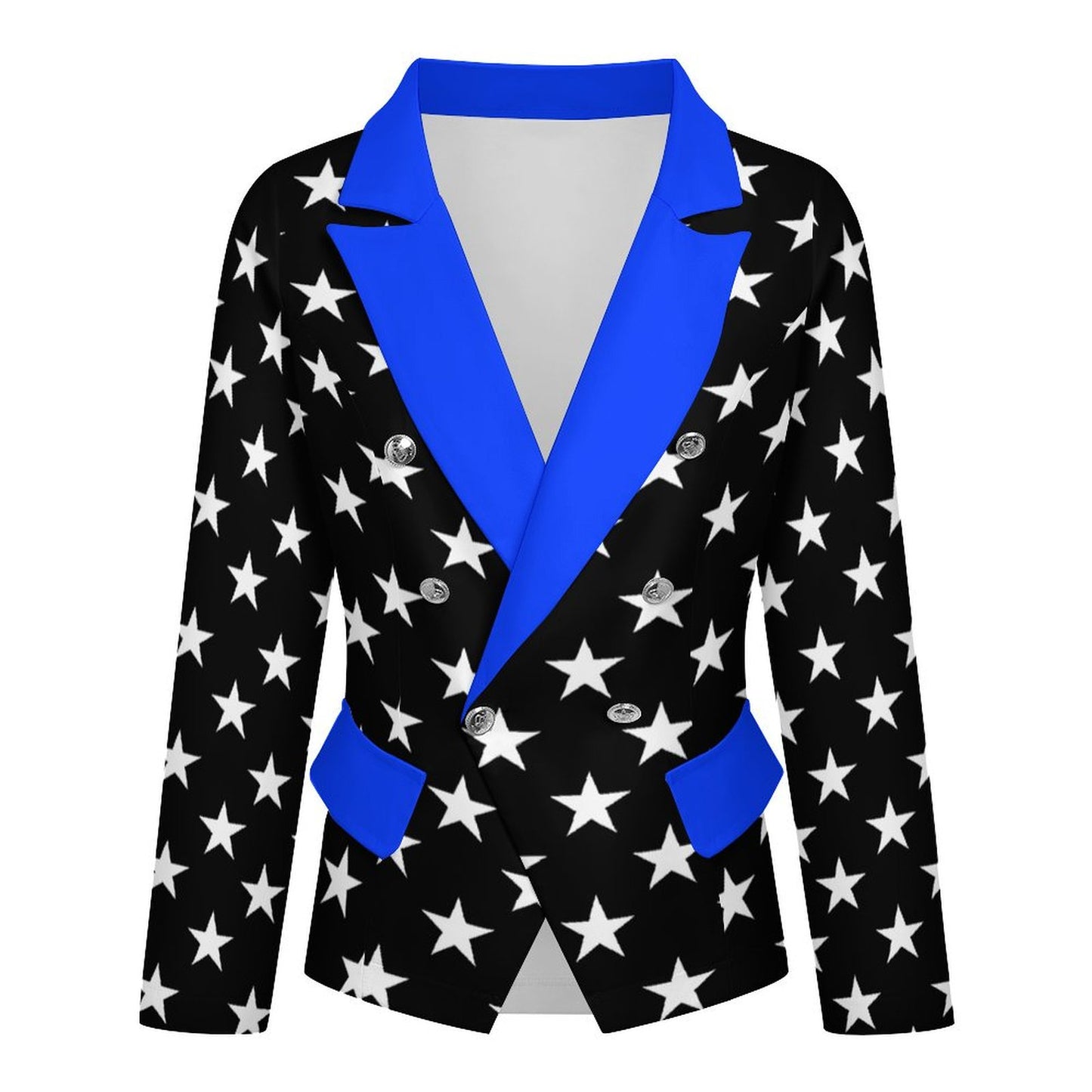 Thin Blue Line Flag Inspired Women’s Double Breasted Blazer