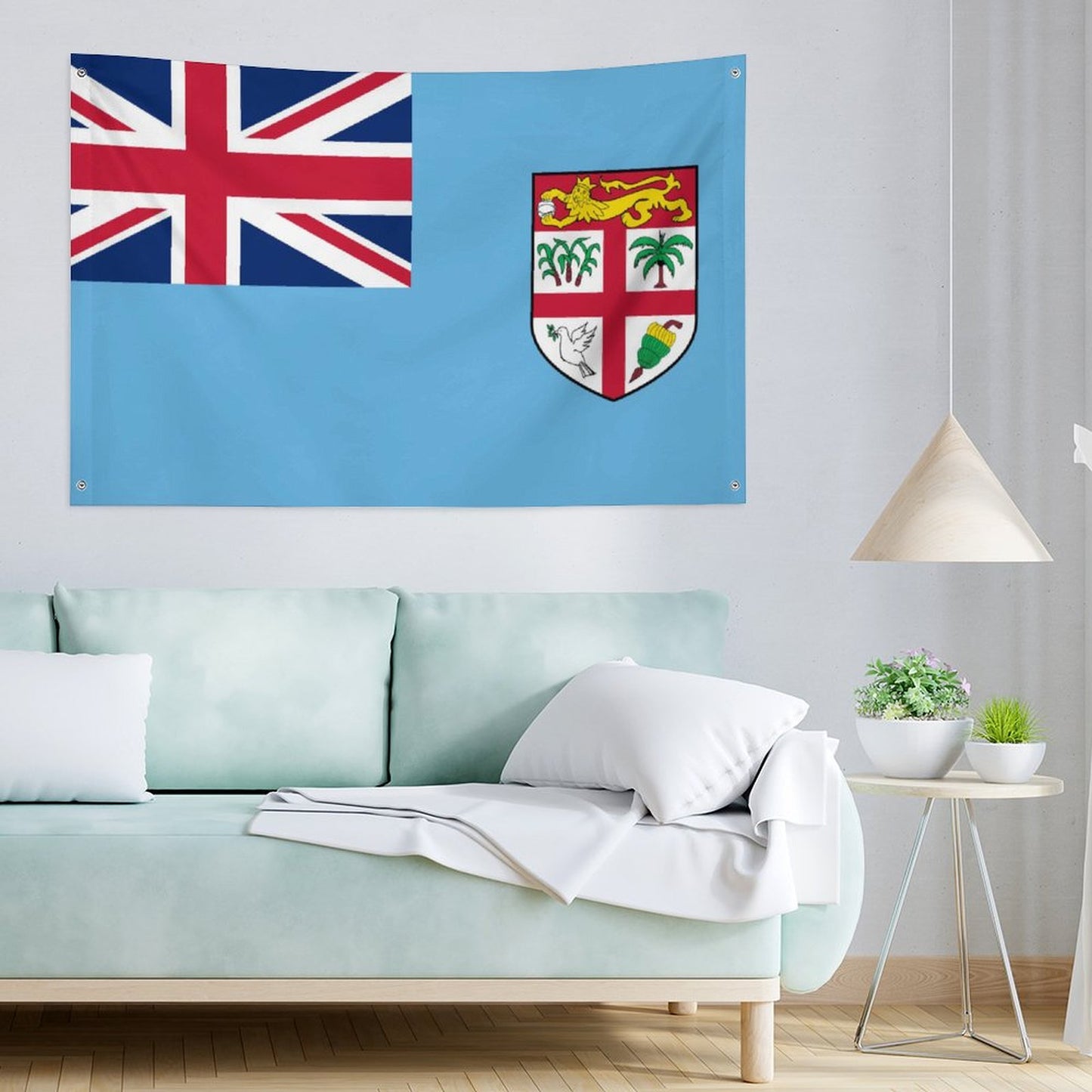Fiji Flag Inspired Wall Mount Flag with Four Grommets (35x59 in)