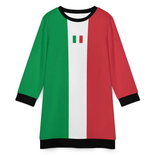 Italy Flag Inspired Sweater Dress